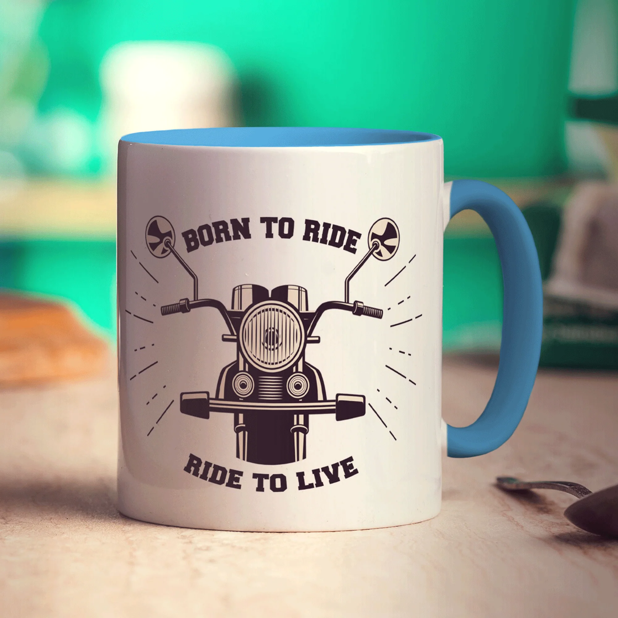 Born to Ride, Ride to Live Motorbike Mug - Image 8