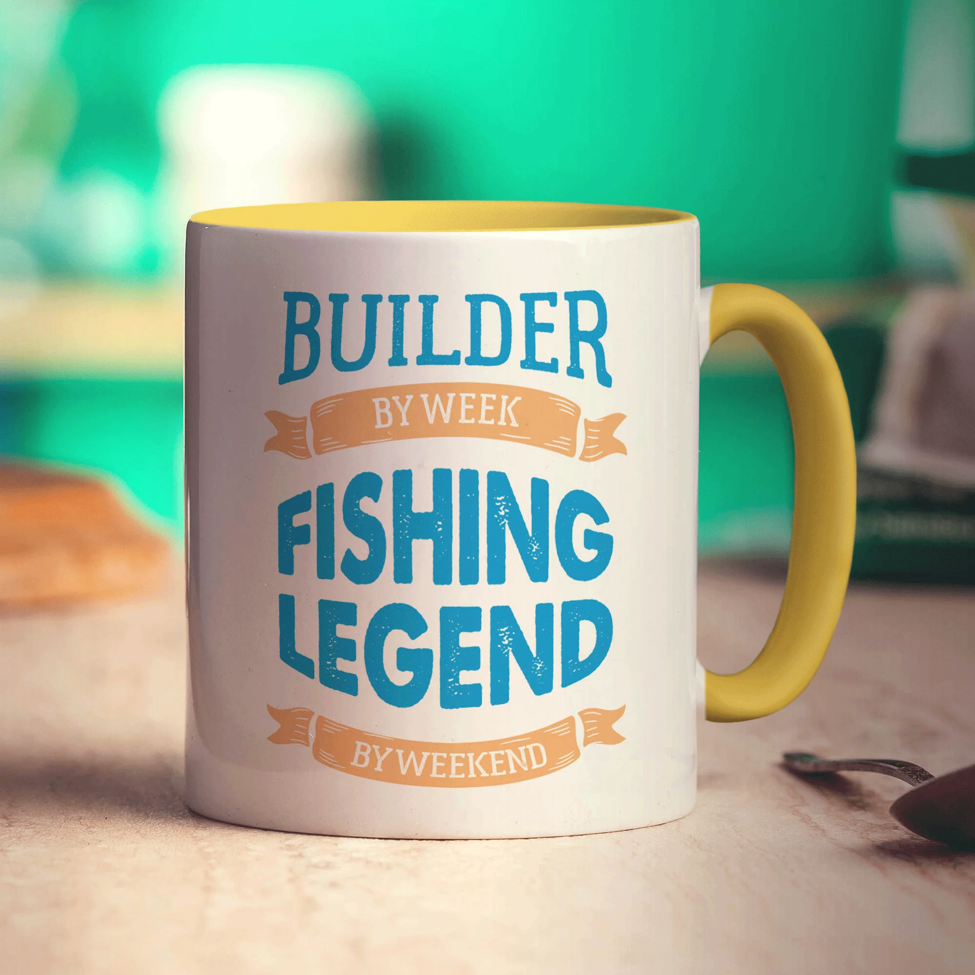 Builder By Week Fishing Legend By Weekend Mug - Image 5