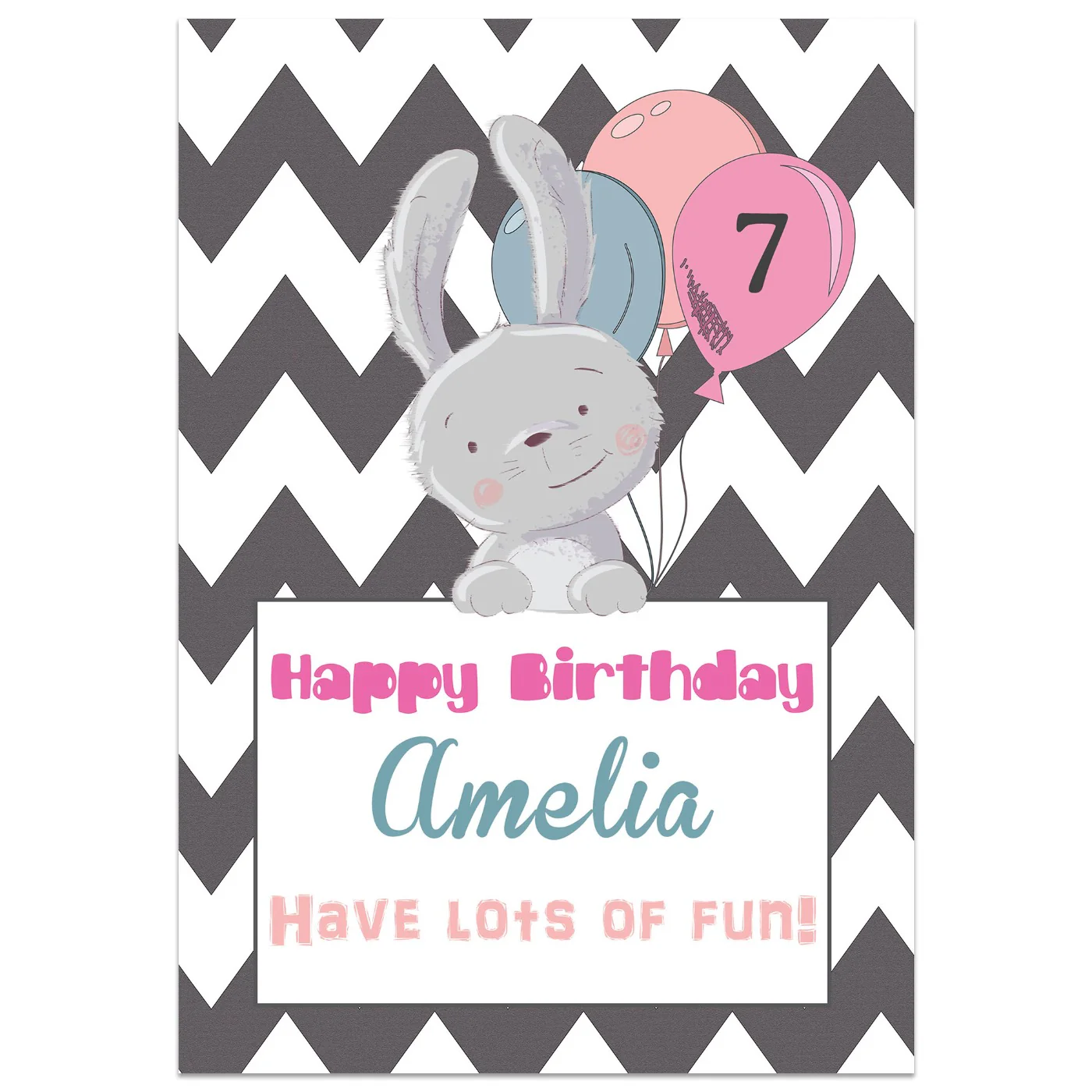 Bunny Rabbit Personalised Birthday Card