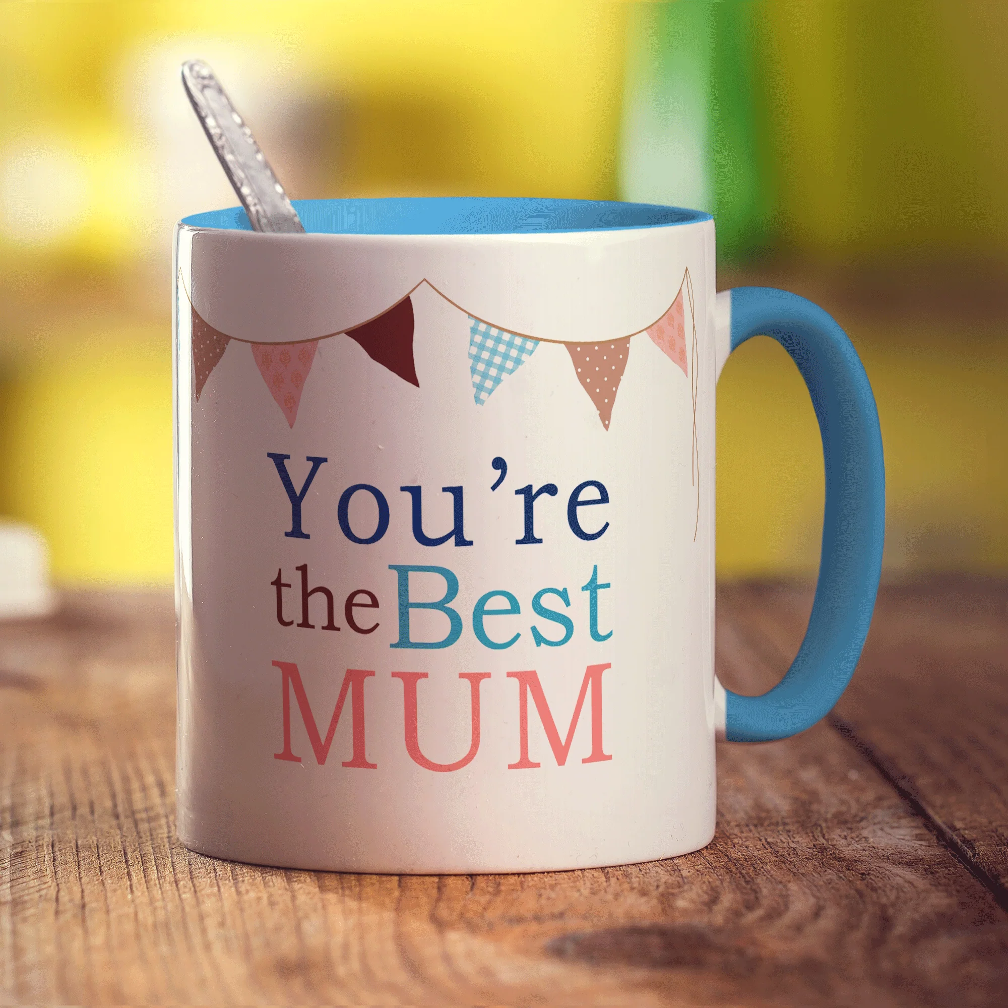 "Best Mum" Personalised Mug - Bunting Design - Image 12