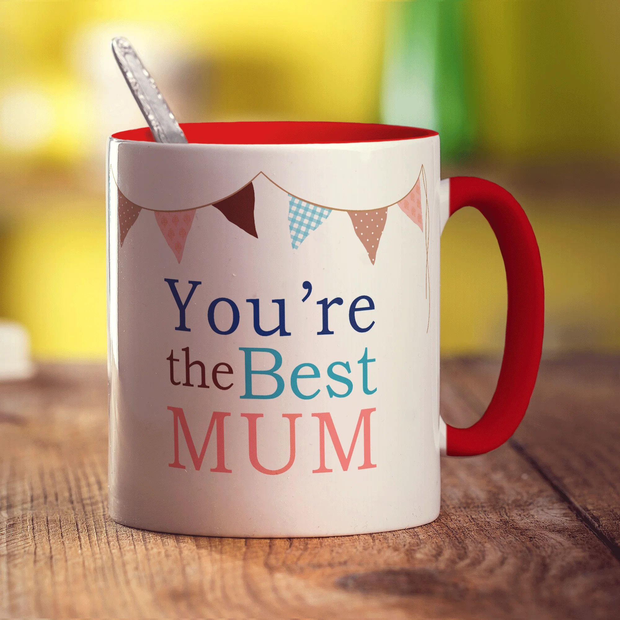 "Best Mum" Personalised Mug - Bunting Design - Image 15