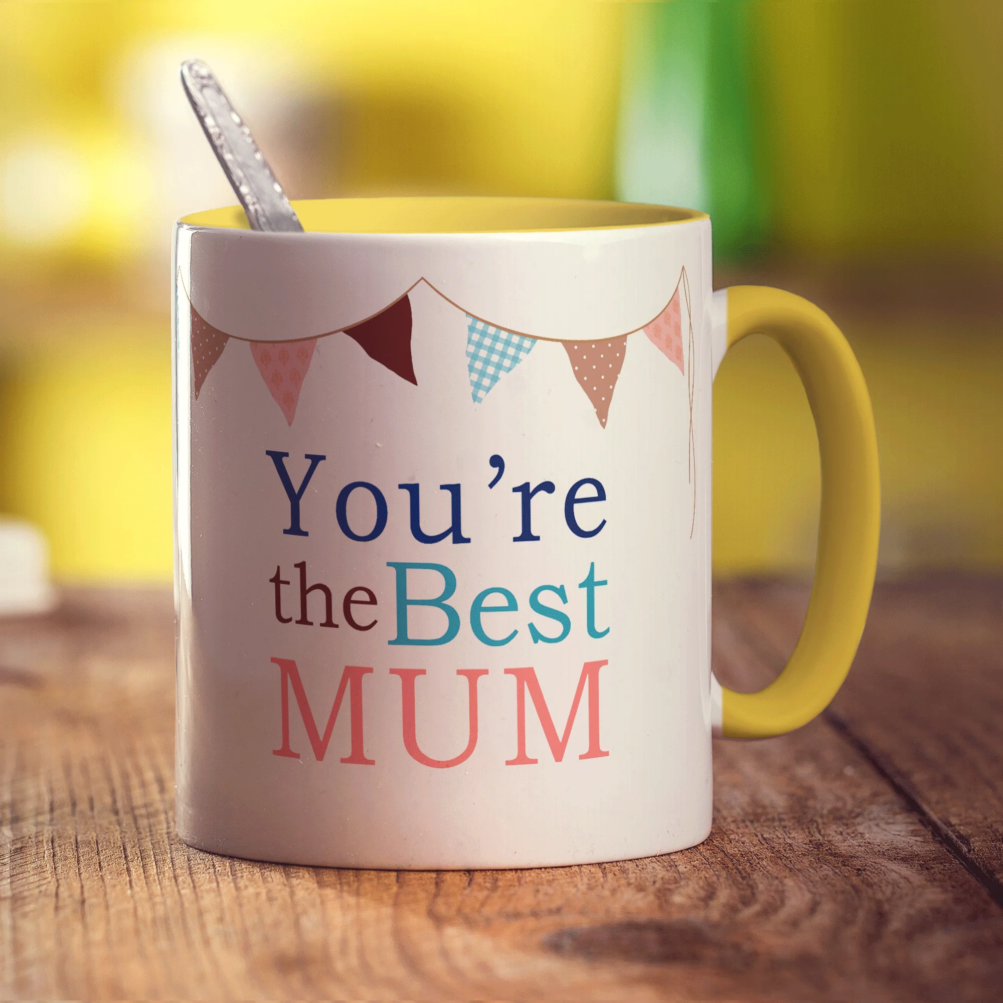 "Best Mum" Personalised Mug - Bunting Design - Image 9