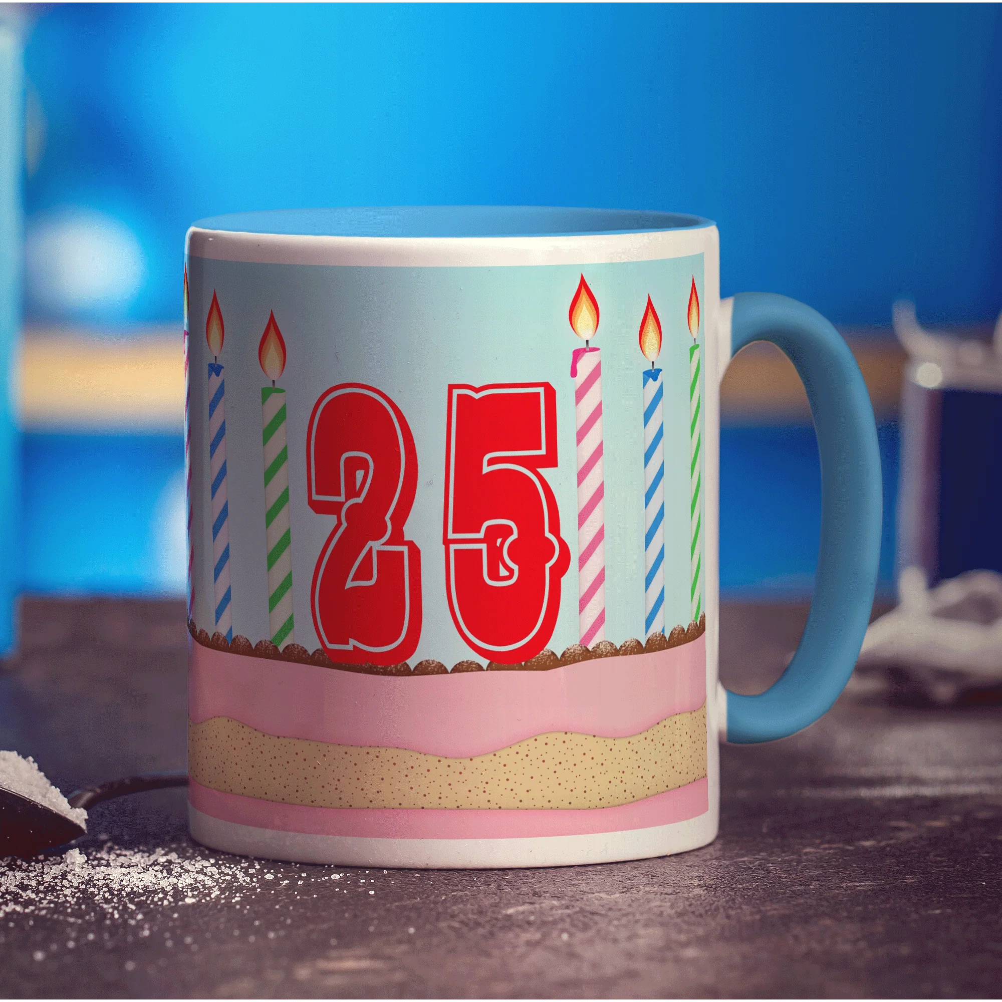 Cake and Candles Birthday Age Mug - Image 14