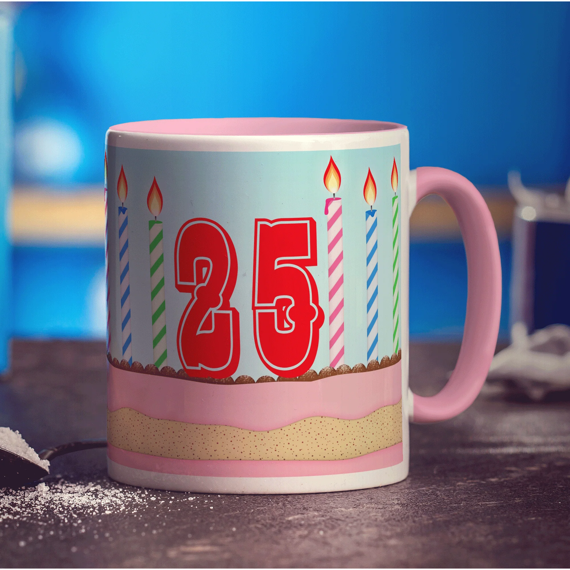 Cake and Candles Birthday Age Mug - Image 15