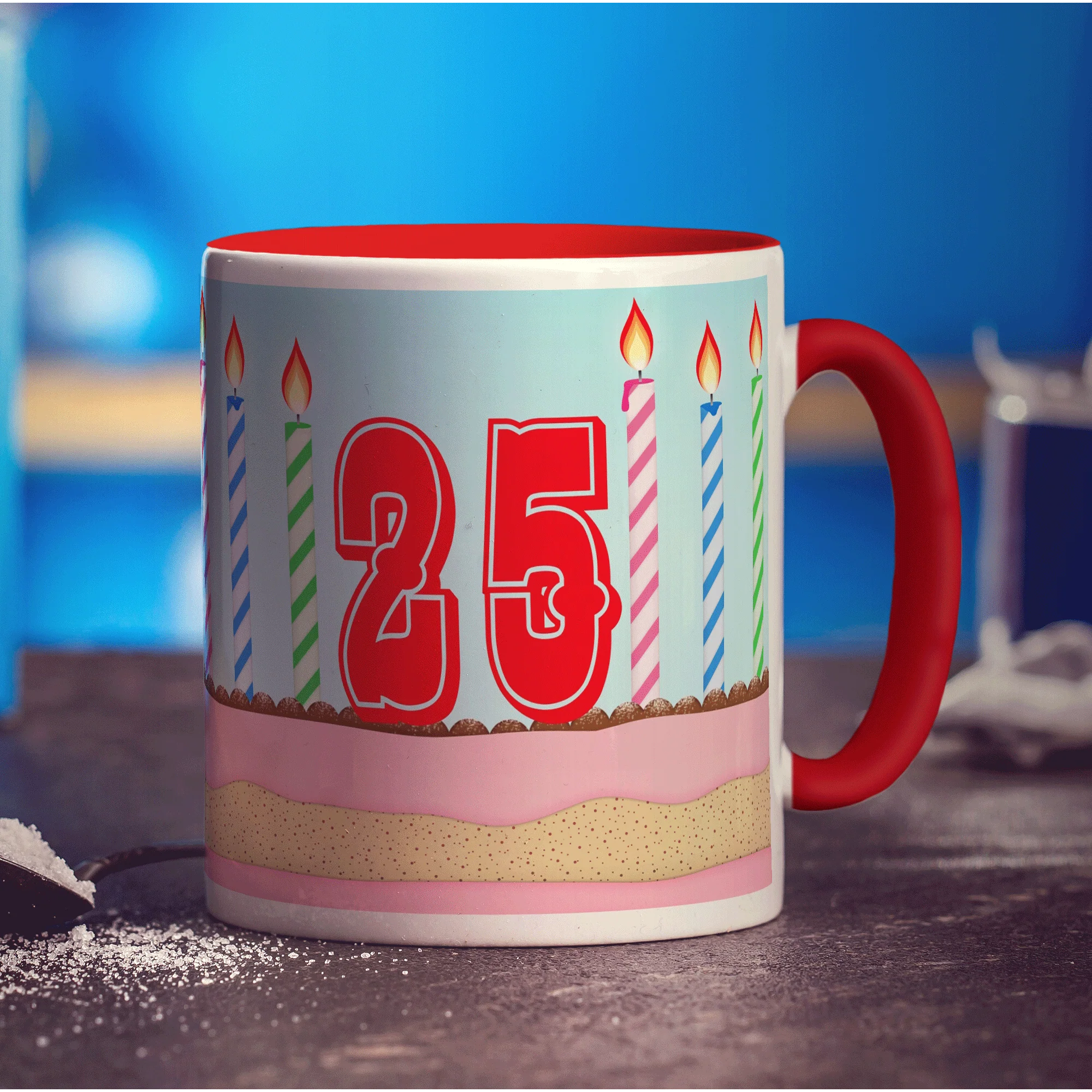 Cake and Candles Birthday Age Mug - Image 17