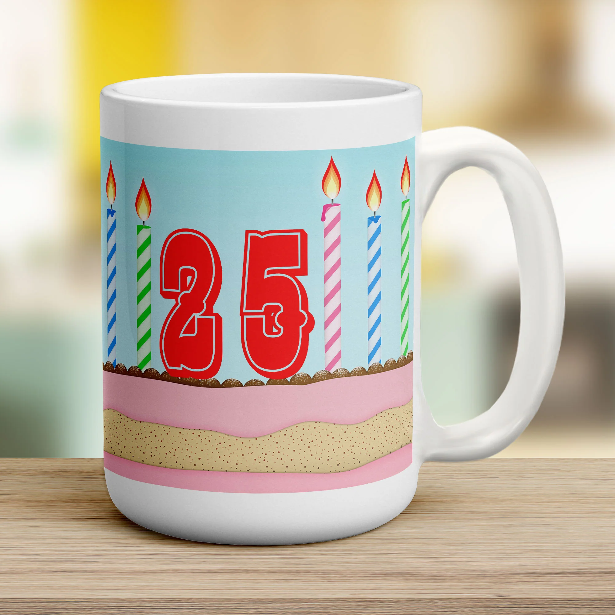 Cake and Candles Birthday Age Mug - Image 18