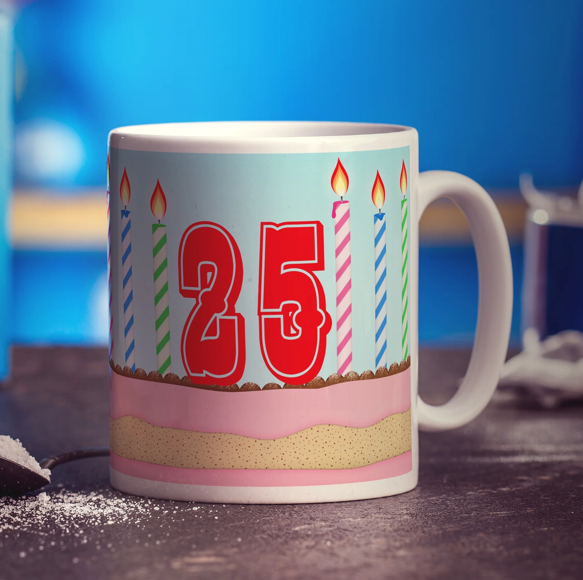 Cake and Candles Birthday Age Mug - Image 6