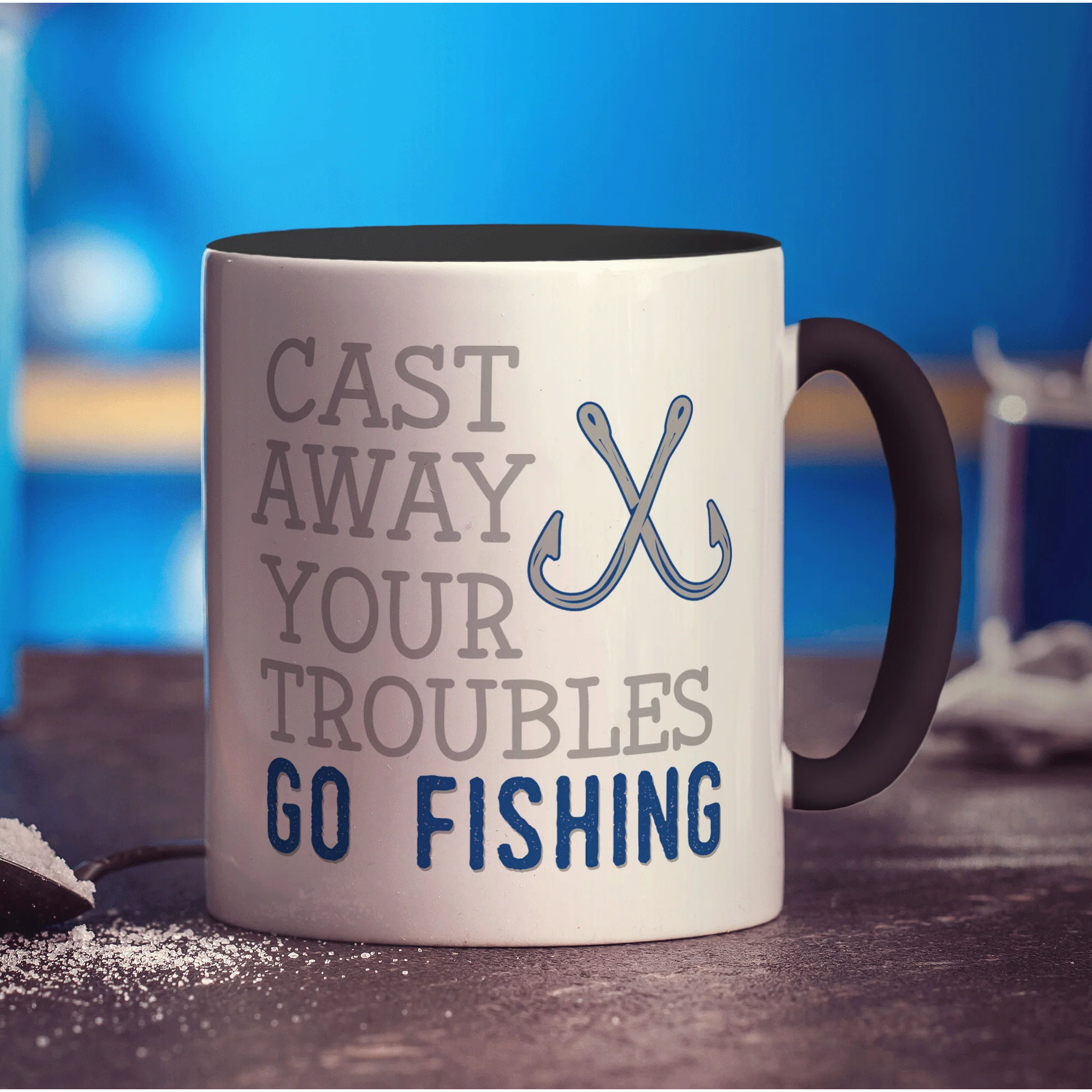 Cast Away Your Troubles Go Fishing Mug - Image 10