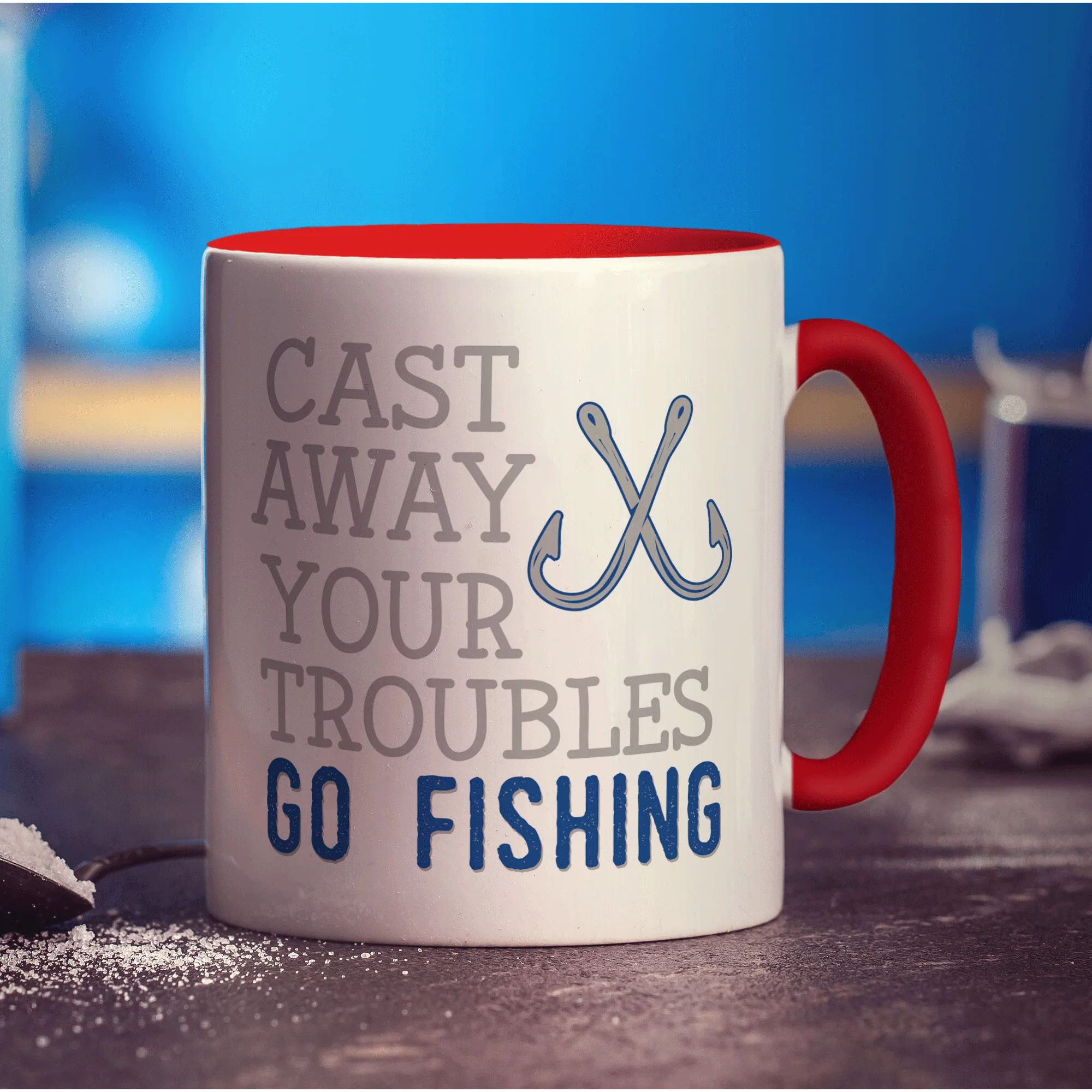 Cast Away Your Troubles Go Fishing Mug - Image 11