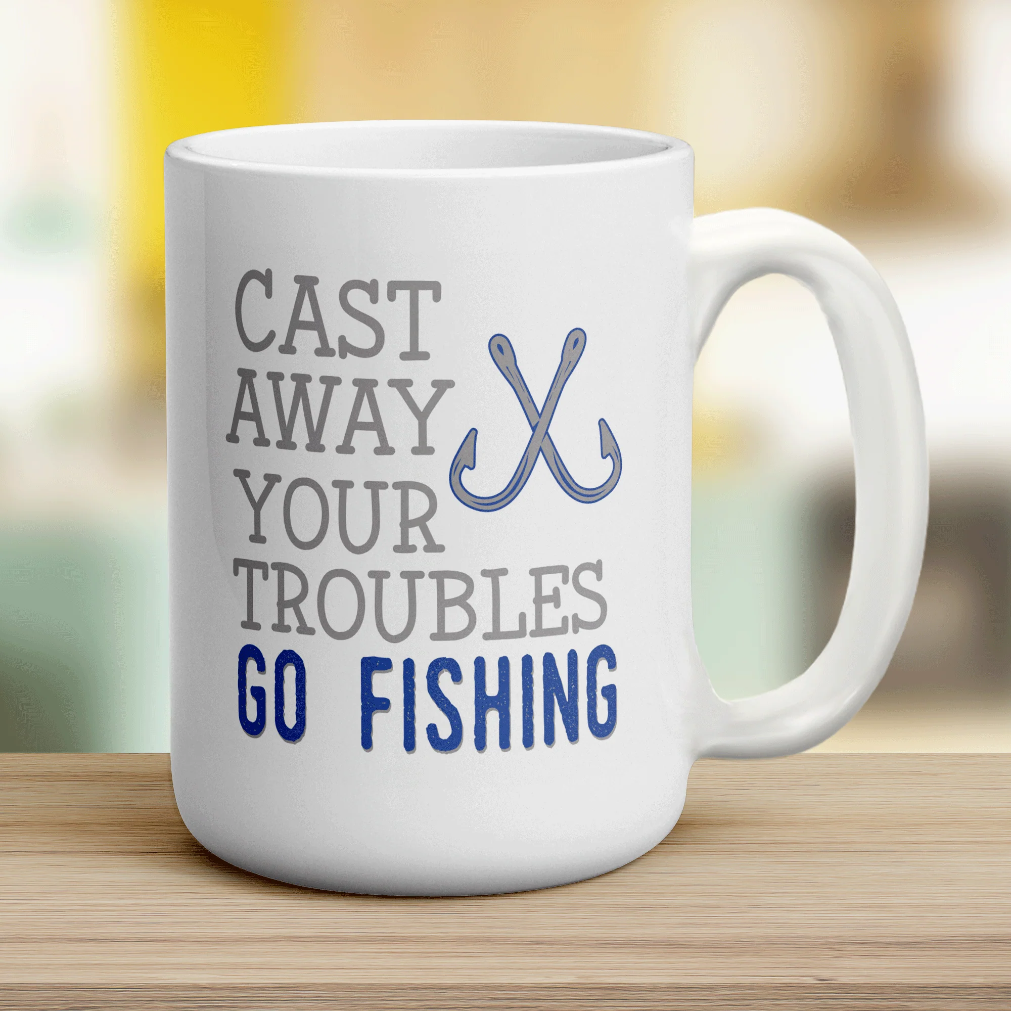 Cast Away Your Troubles Go Fishing Mug - Image 12