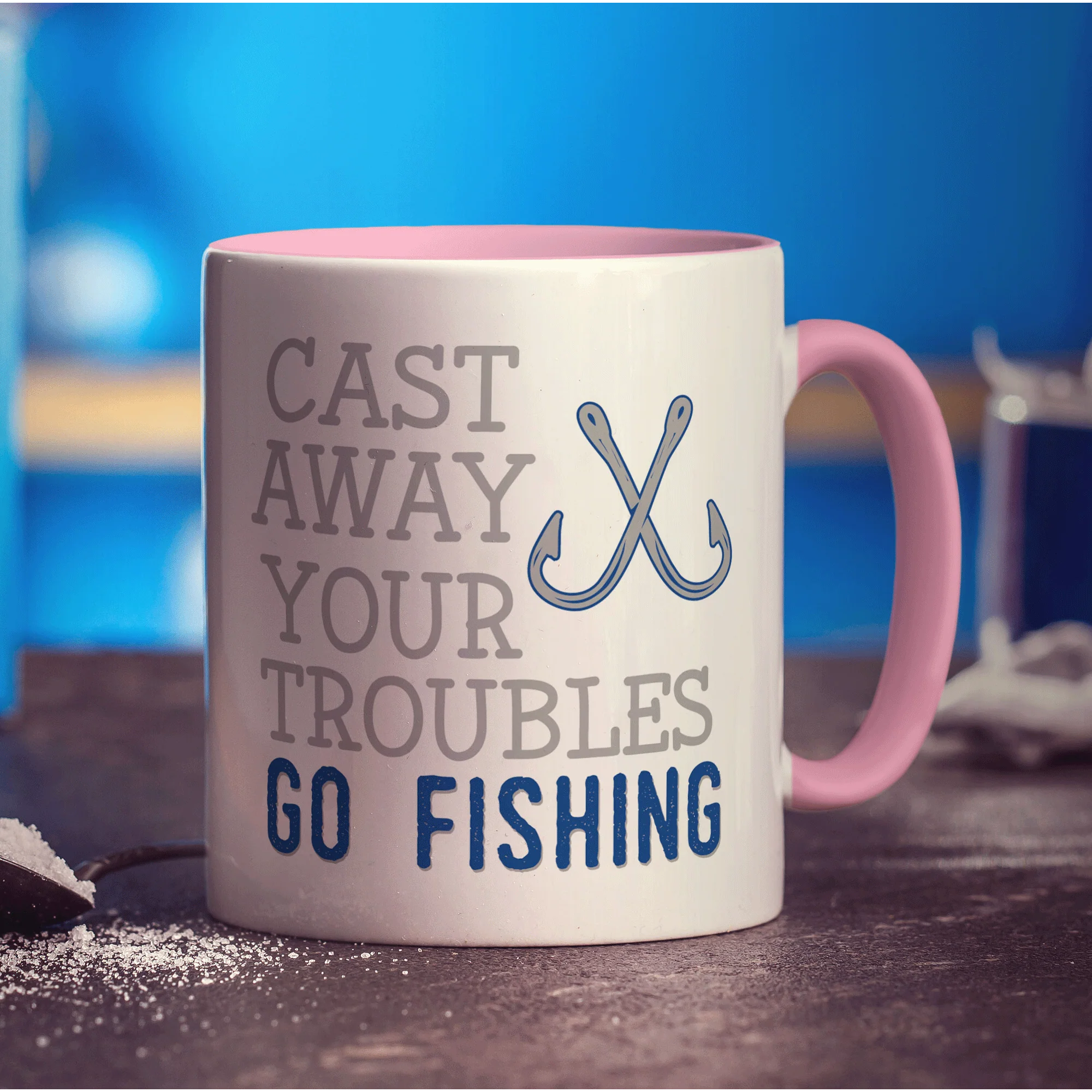 Cast Away Your Troubles Go Fishing Mug - Image 9