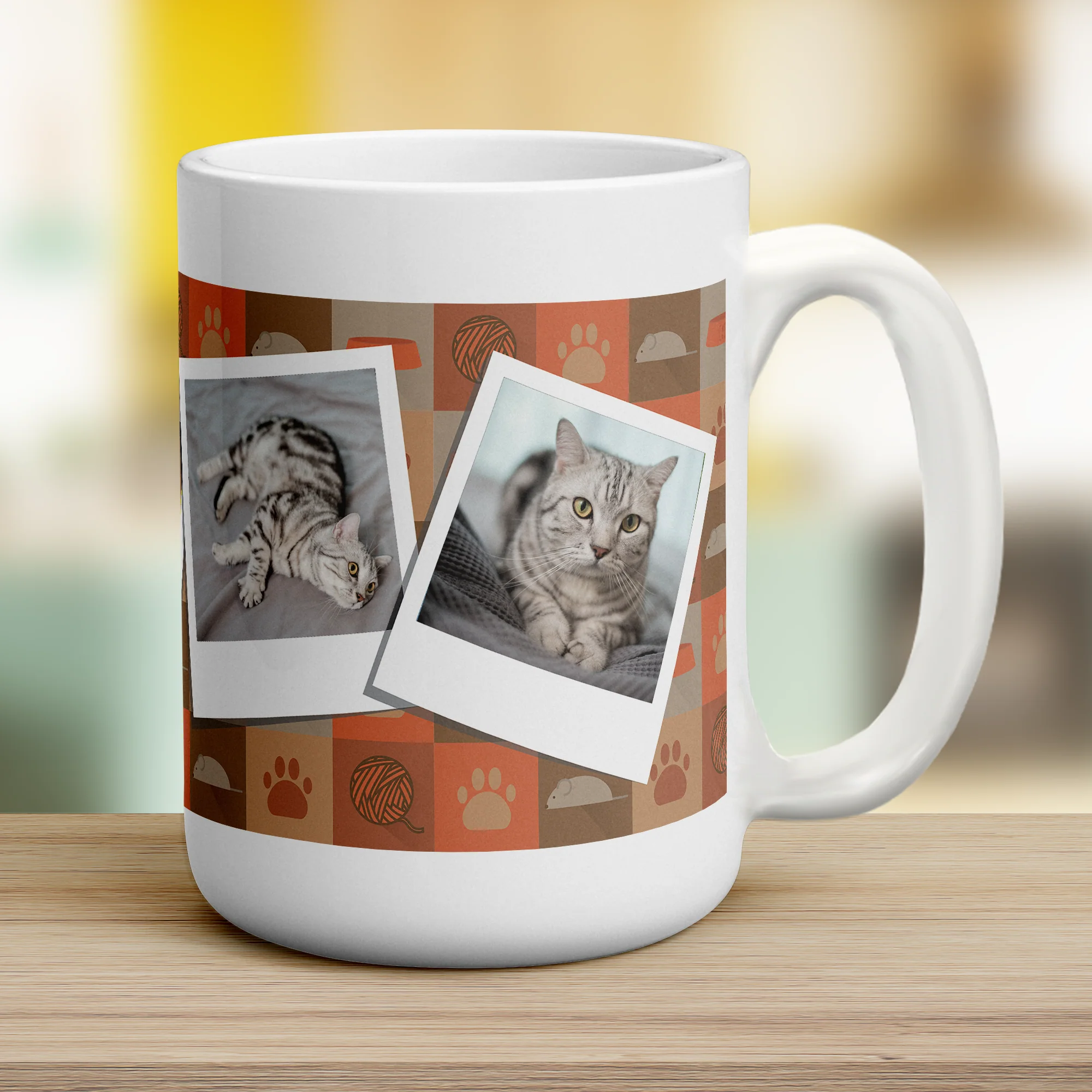 Cat Pattern Polaroid Photo Mug - Image 11