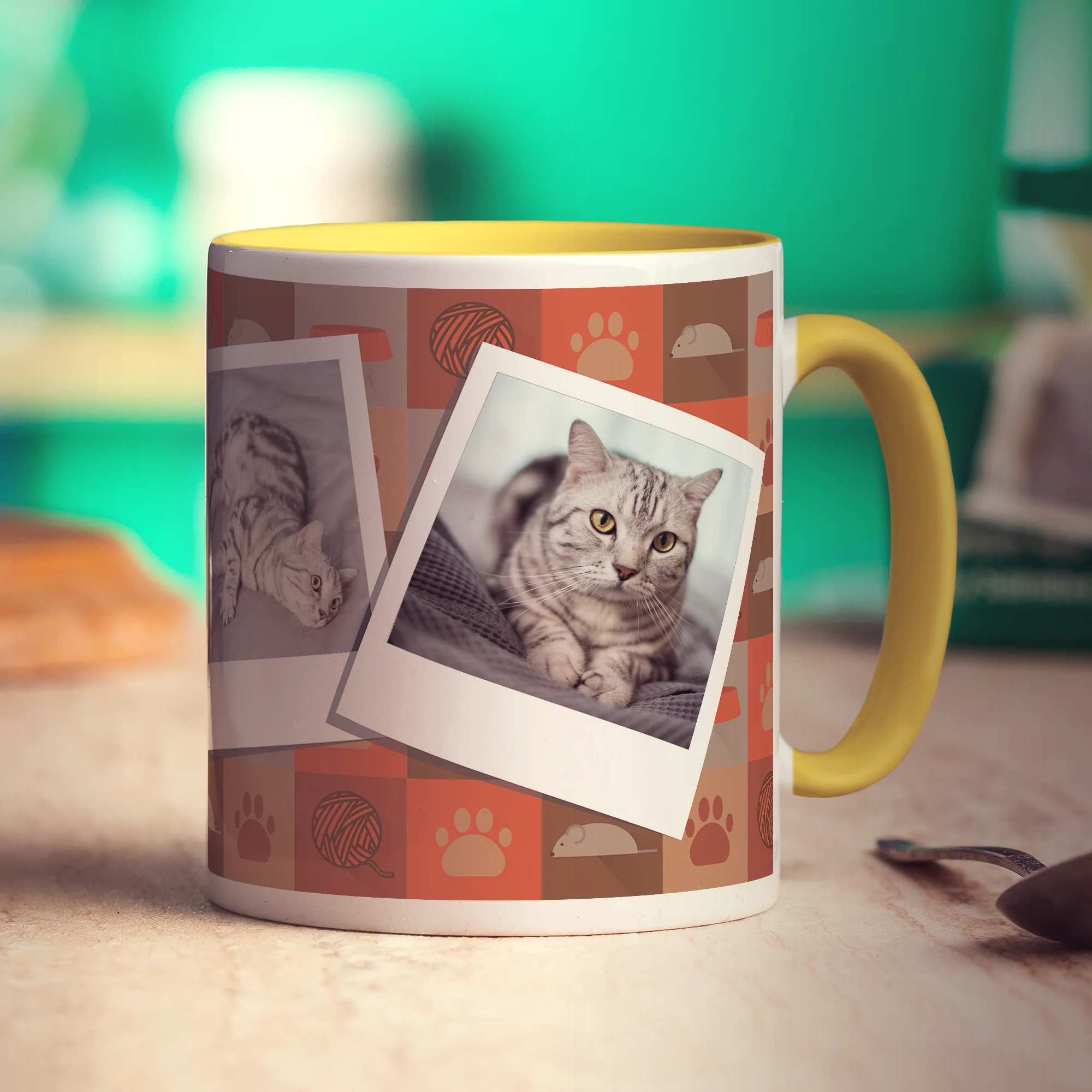 Cat Pattern Polaroid Photo Mug - Image 4