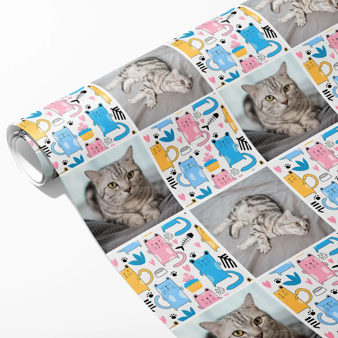 Cat Photo Grid Wrapping Paper - Image 2