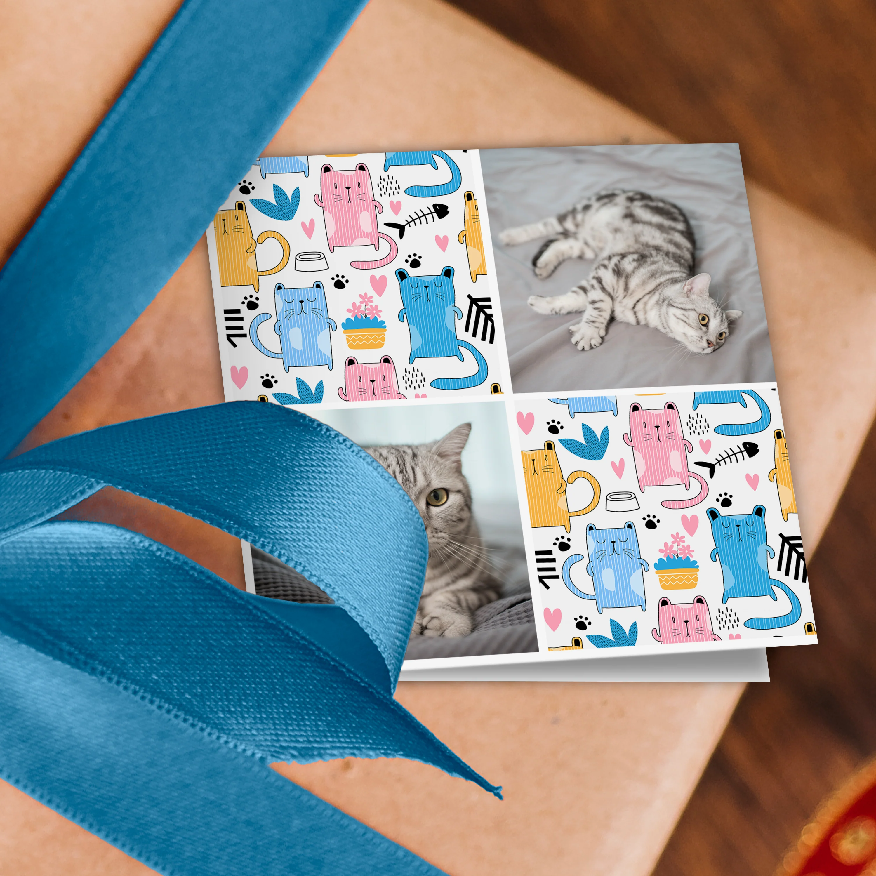 Cat Photo Grid Wrapping Paper - Image 3