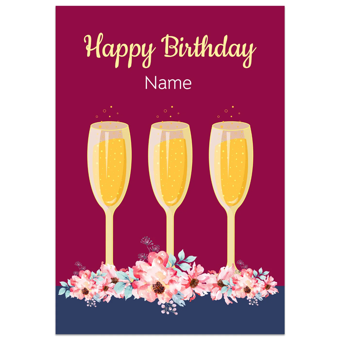 Champagne Glass Card