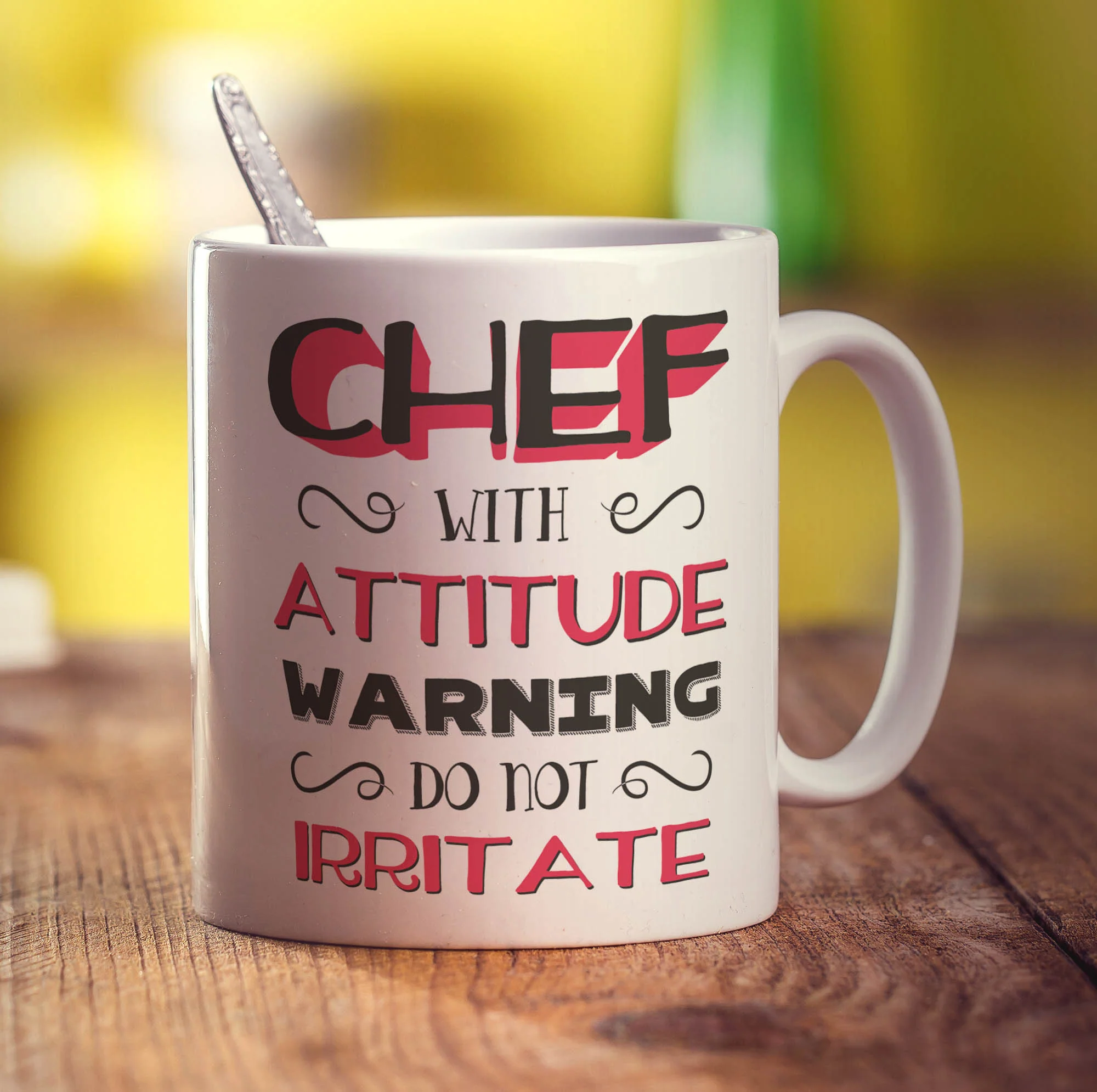 Chef With Attitude Warning Do Not Irritate Mug - Image 3