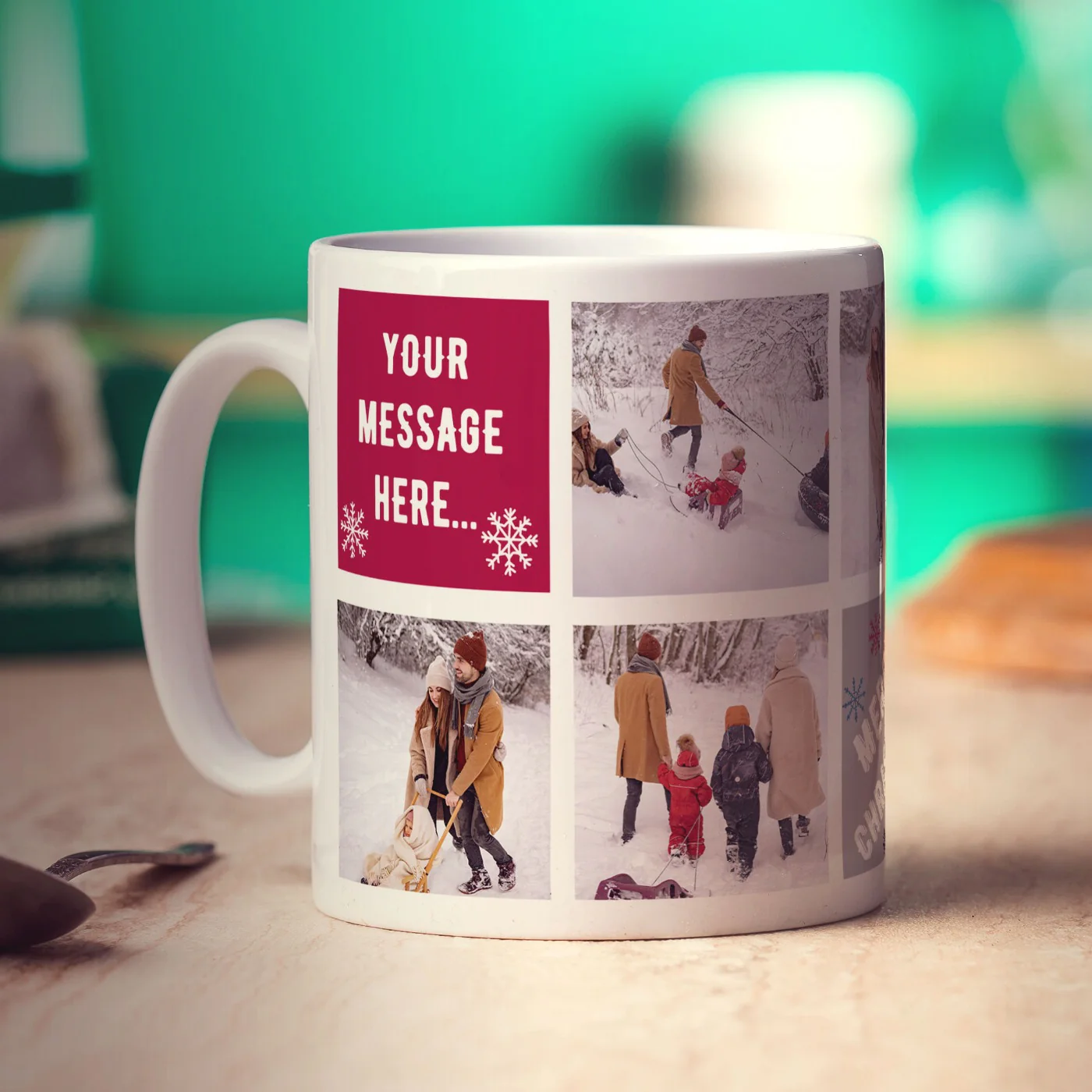 Christmas Collage Mug with 7 Photos - Image 3