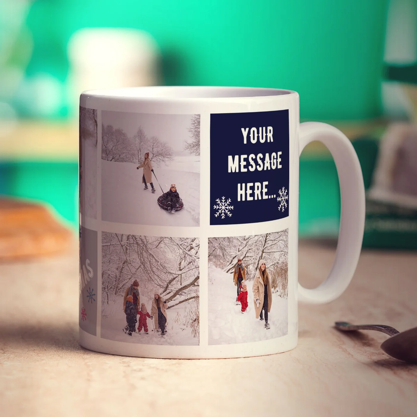 Christmas Collage Mug with 7 Photos - Image 4