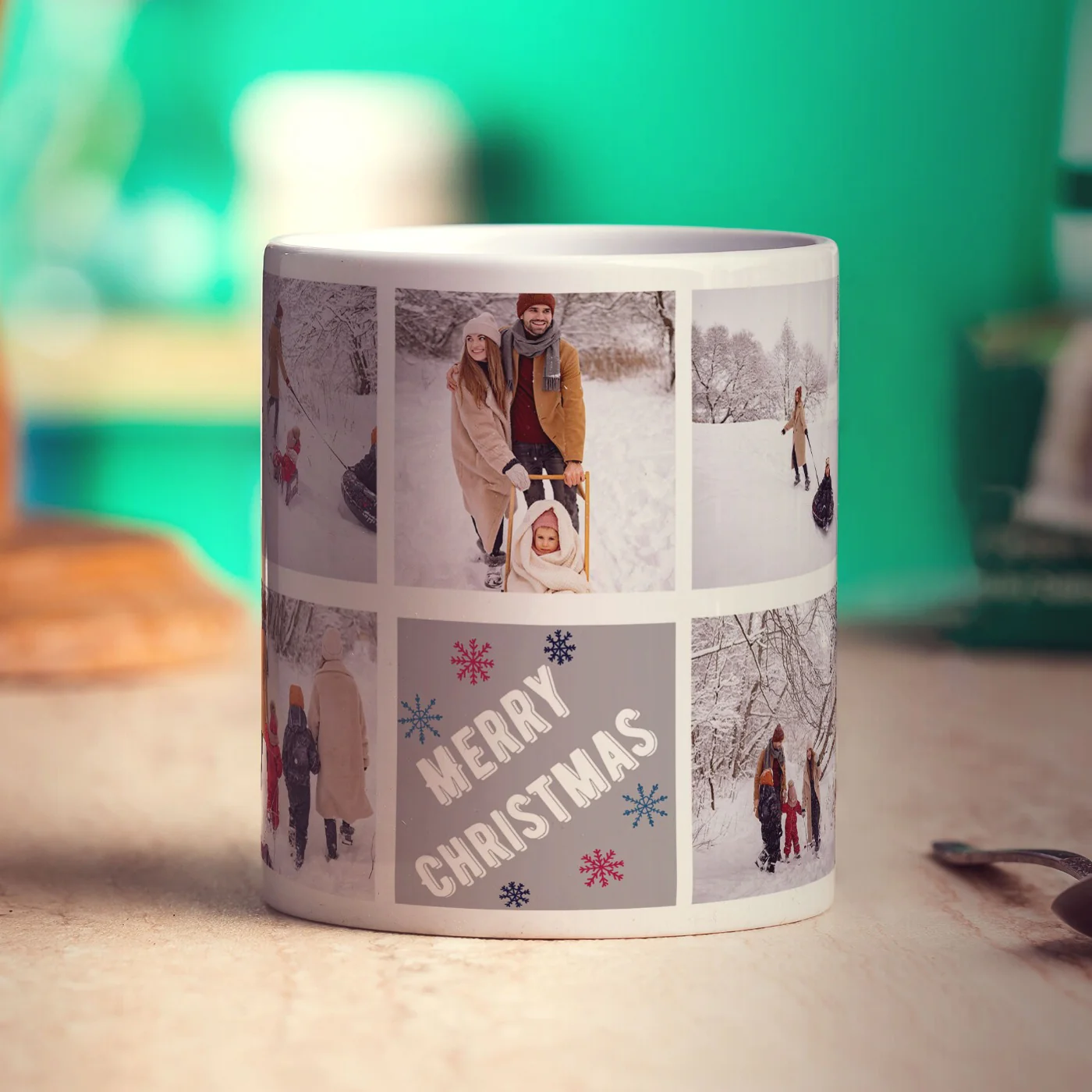 Christmas Collage Mug with 7 Photos - Image 5