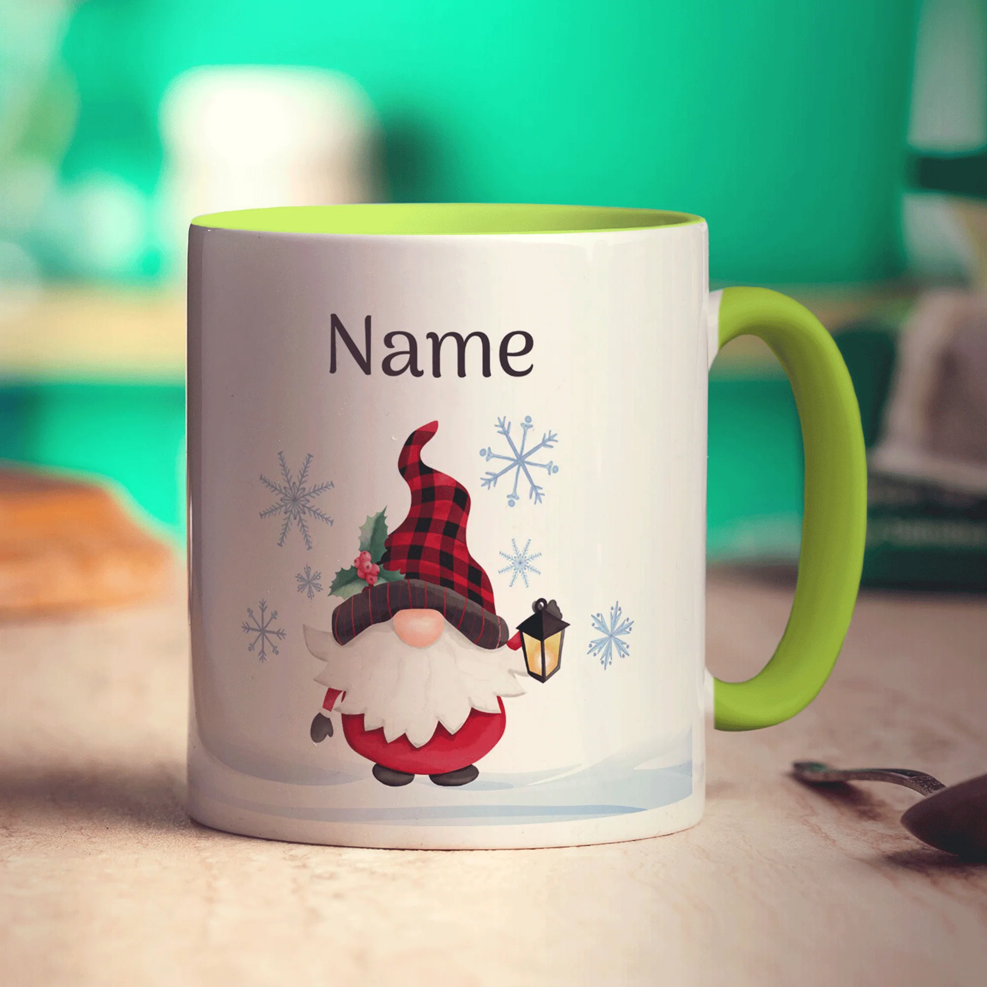 Christmas Gnome Name and Photo Mug - Image 11