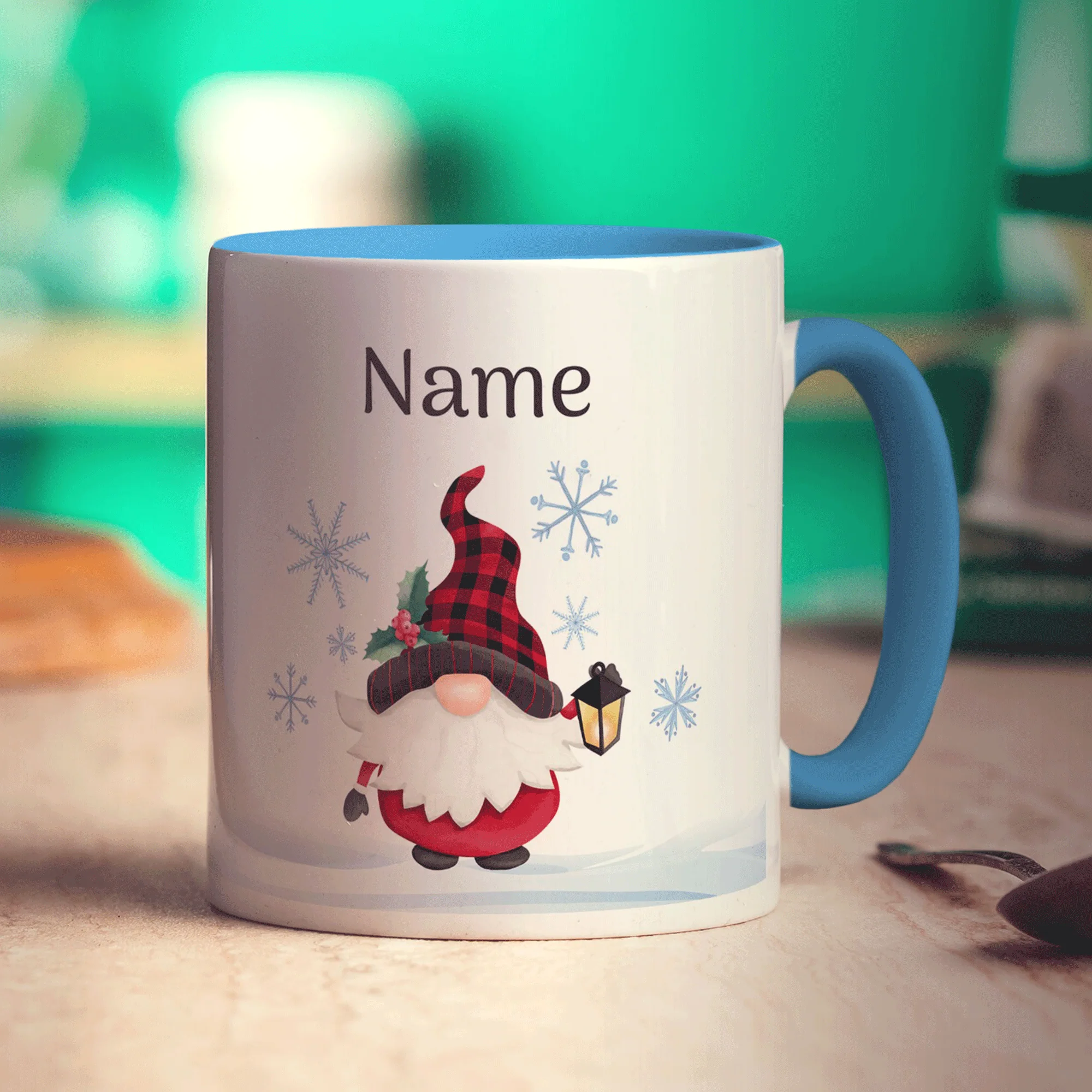 Christmas Gnome Name and Photo Mug - Image 12