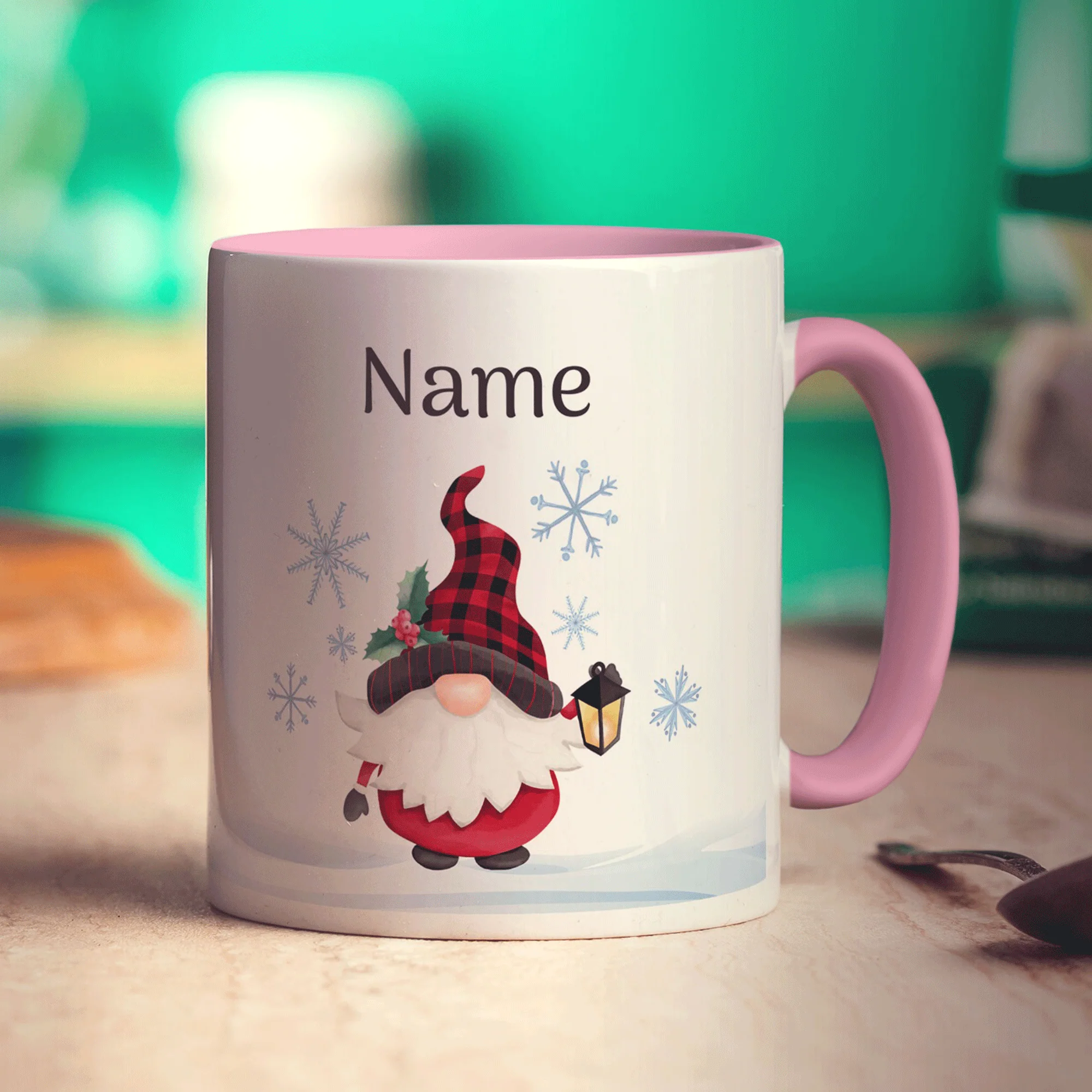Christmas Gnome Name and Photo Mug - Image 13