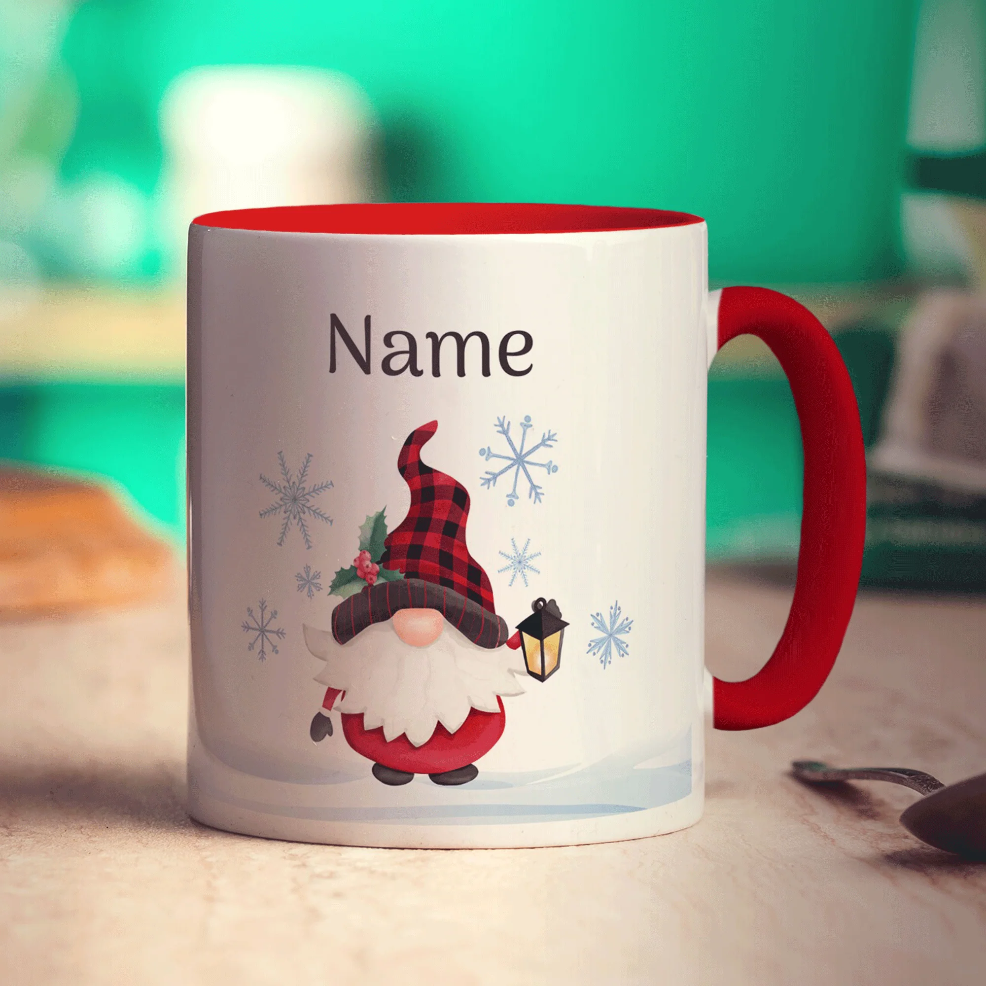 Christmas Gnome Name and Photo Mug - Image 15