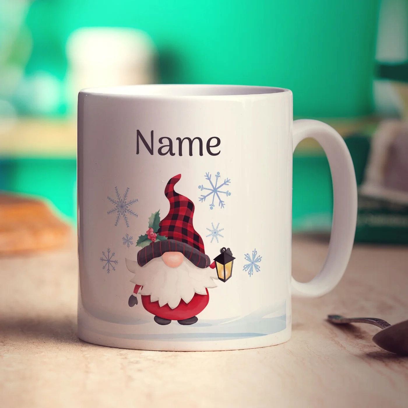 Christmas Gnome Name and Photo Mug - Image 5