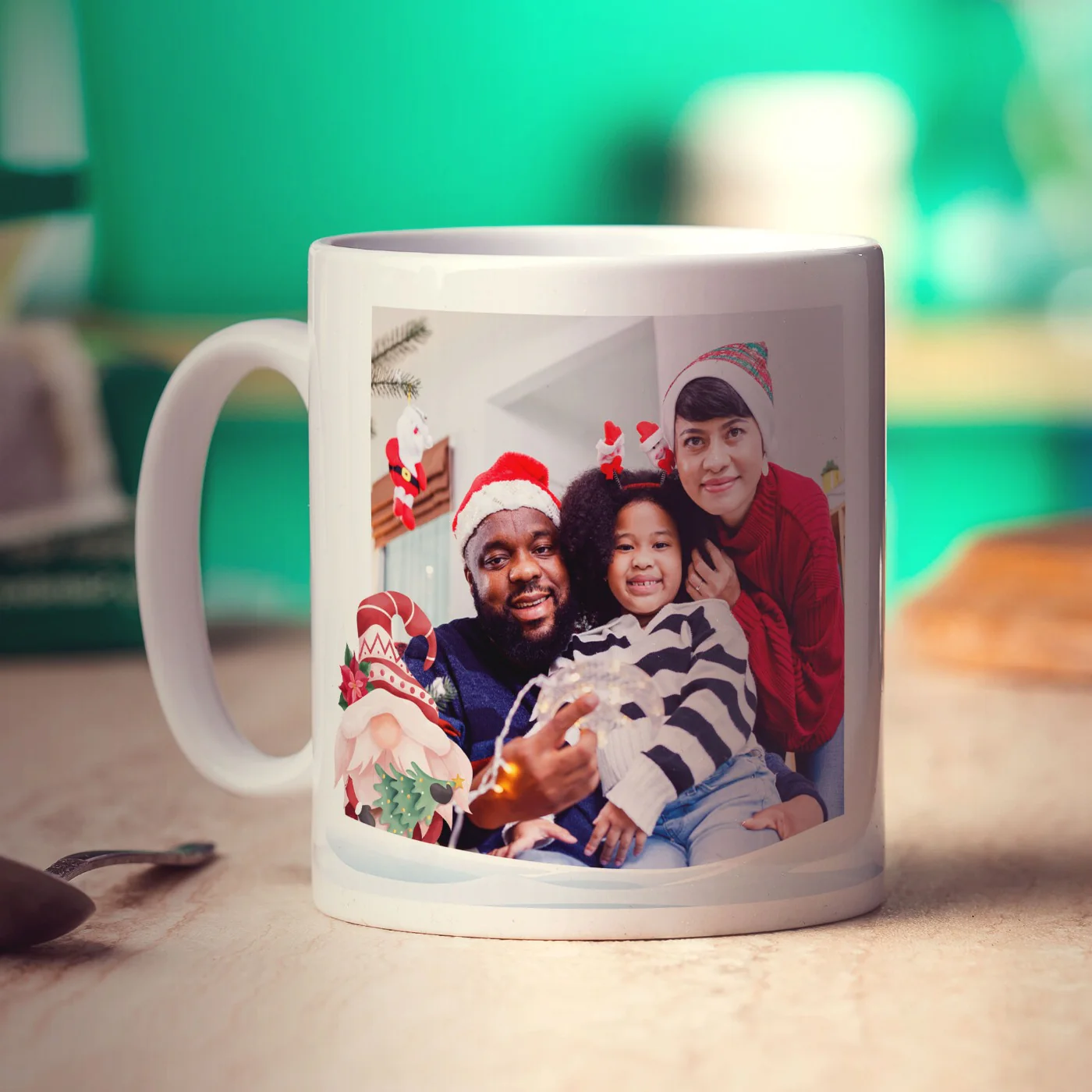 Christmas Gnome Name and Photo Mug - Image 6