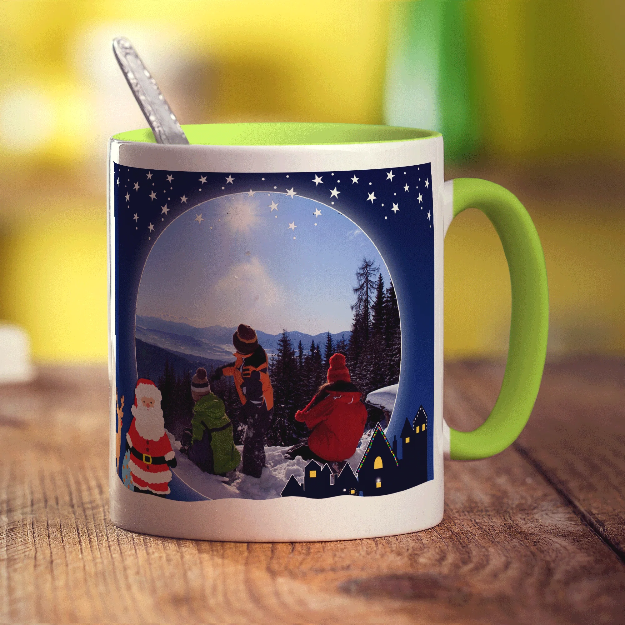 Christmas Night Photo & Message Mug - Image 9