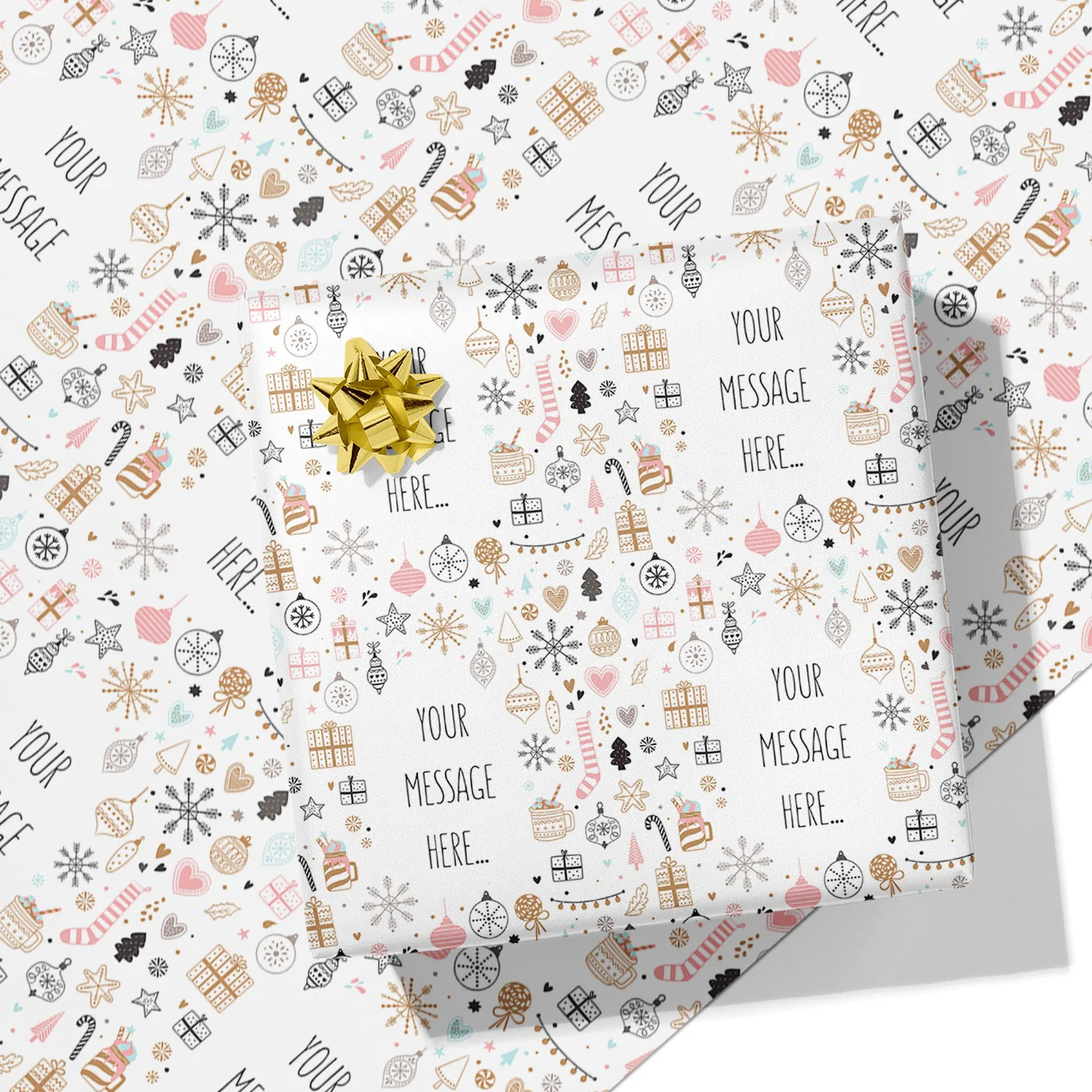 Christmas Pattern Message Wrapping Paper