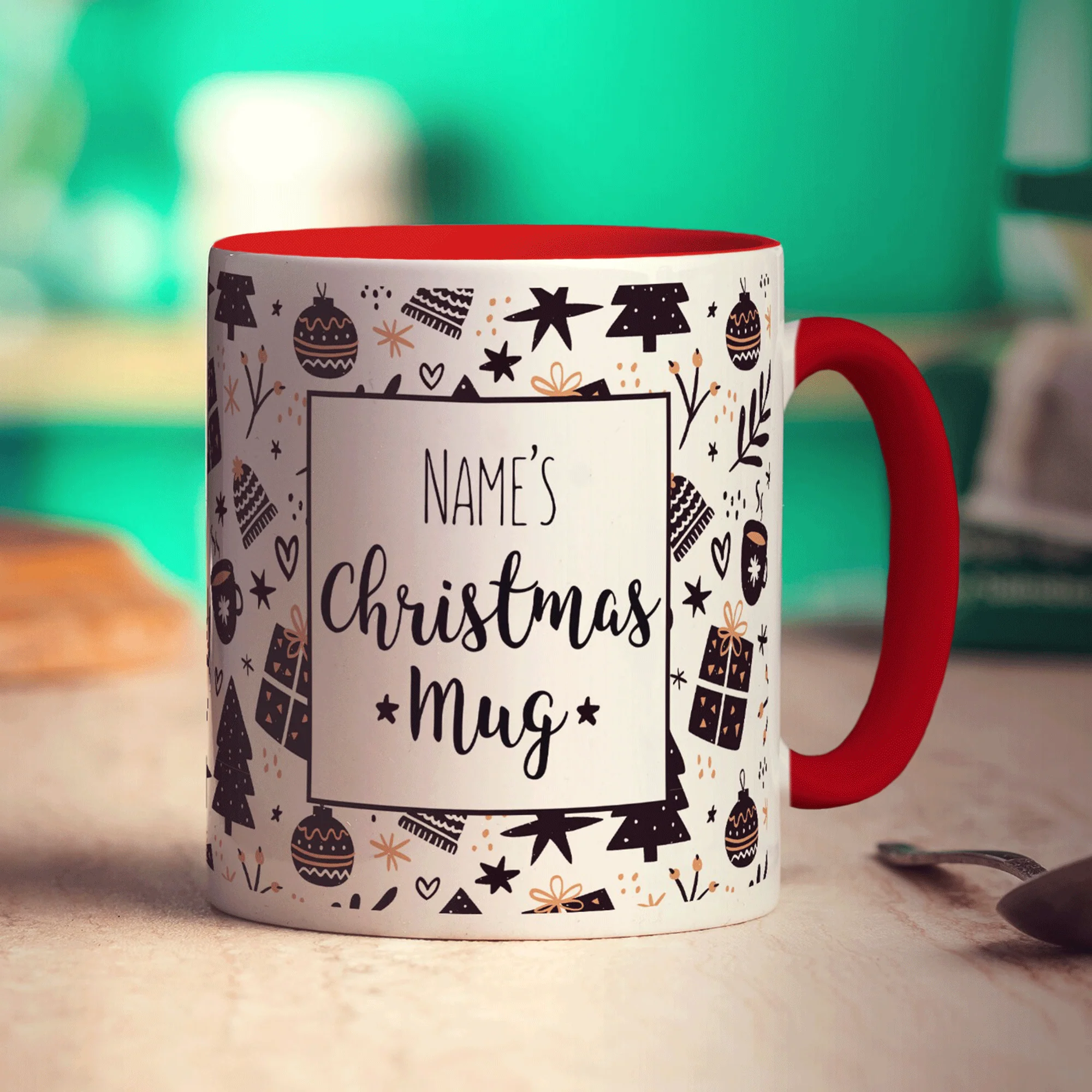 Christmas Pattern Mug - Add Any Name - Image 13
