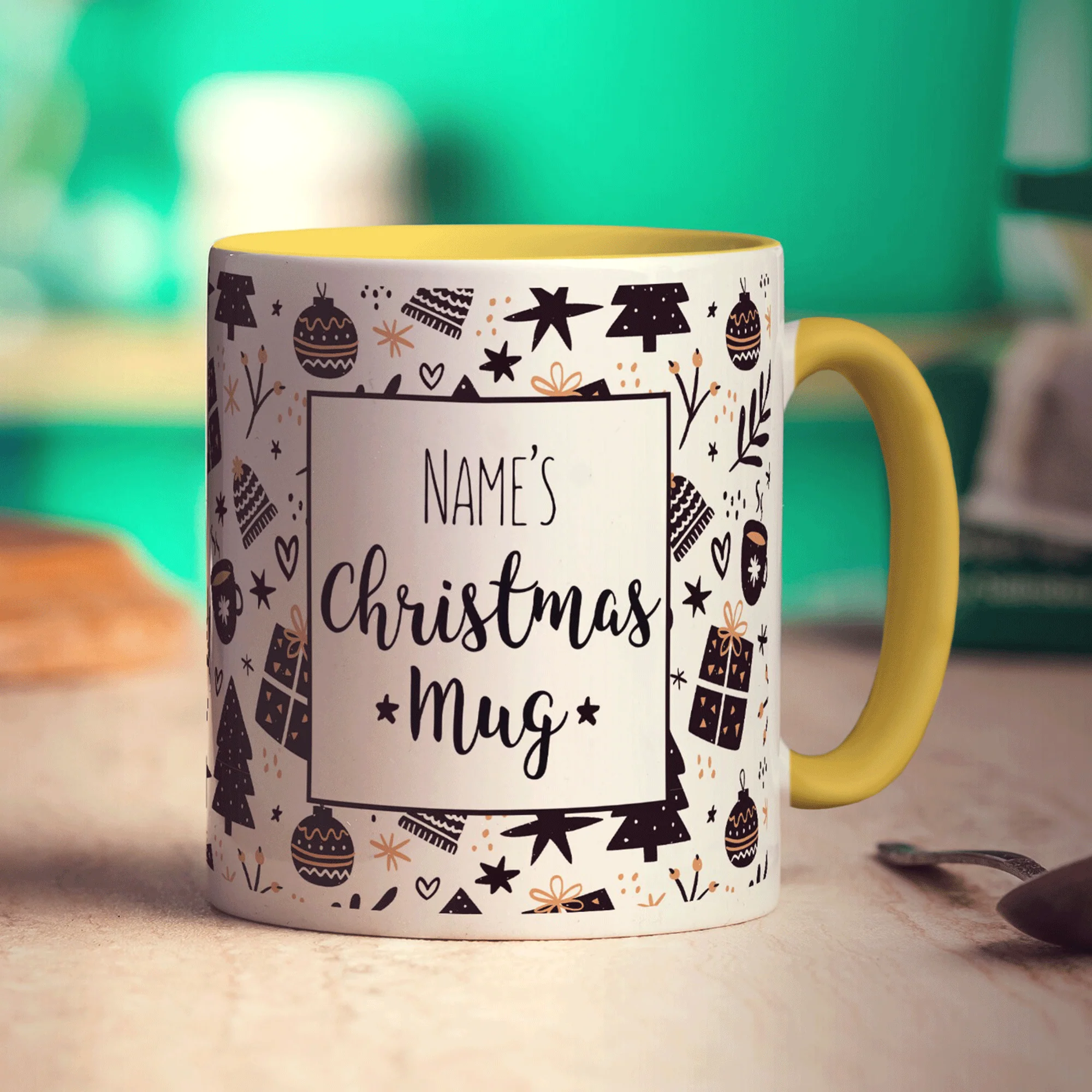 Christmas Pattern Mug - Add Any Name - Image 7