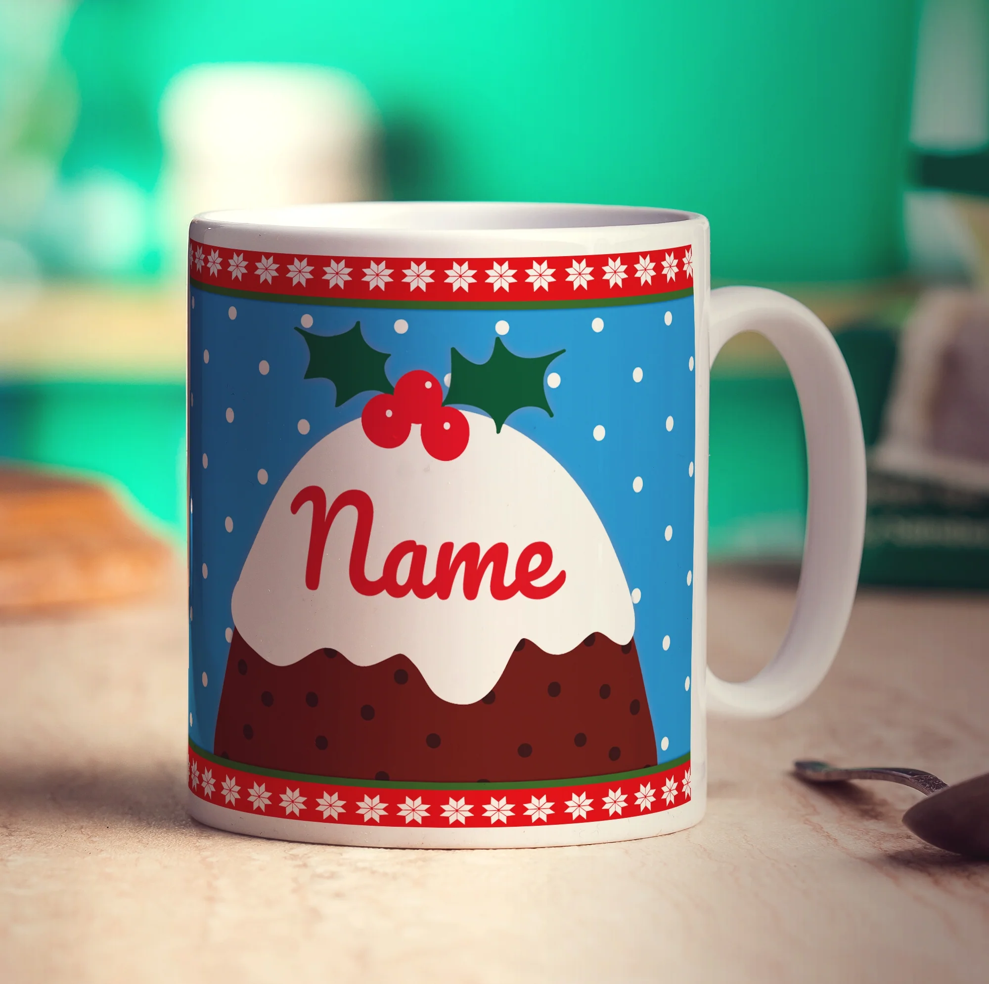 Christmas Pudding Name Mug - Image 5
