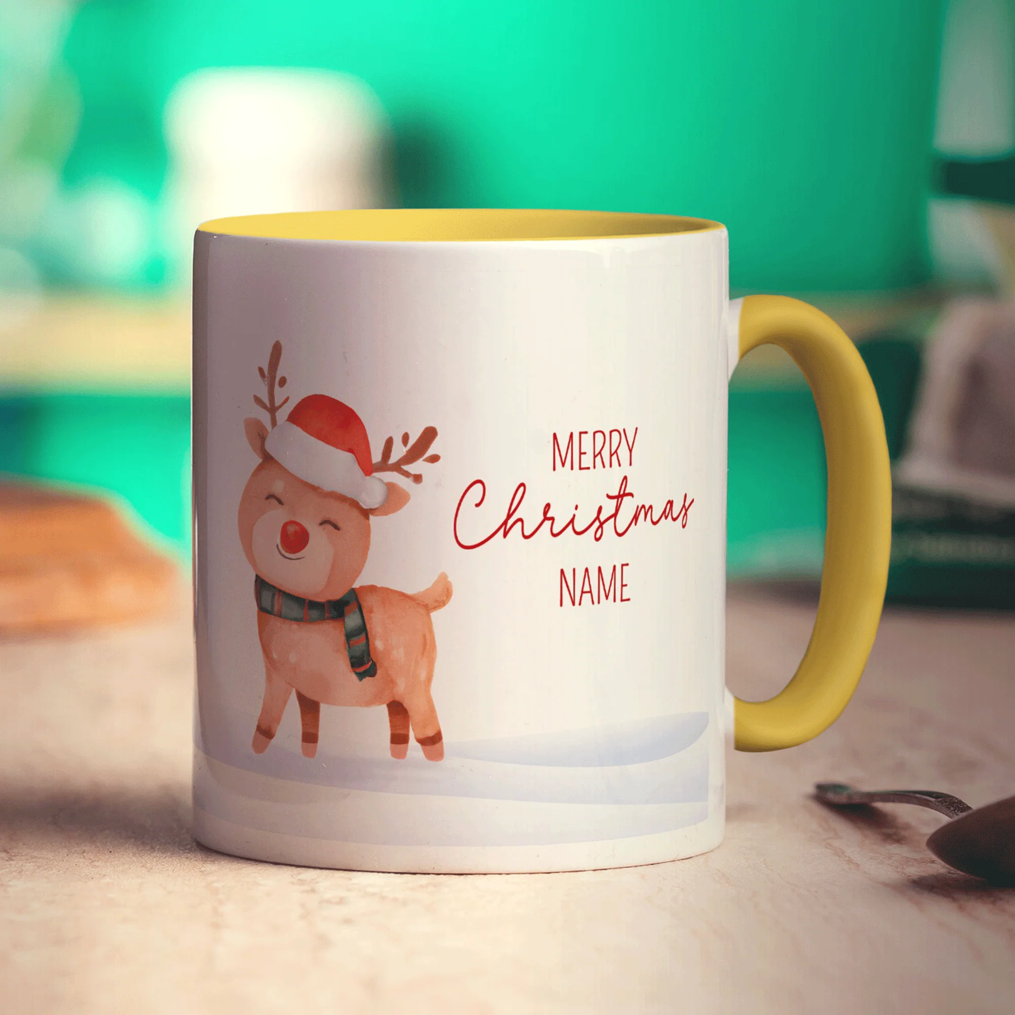 Christmas Reindeer Name Mug - Image 4