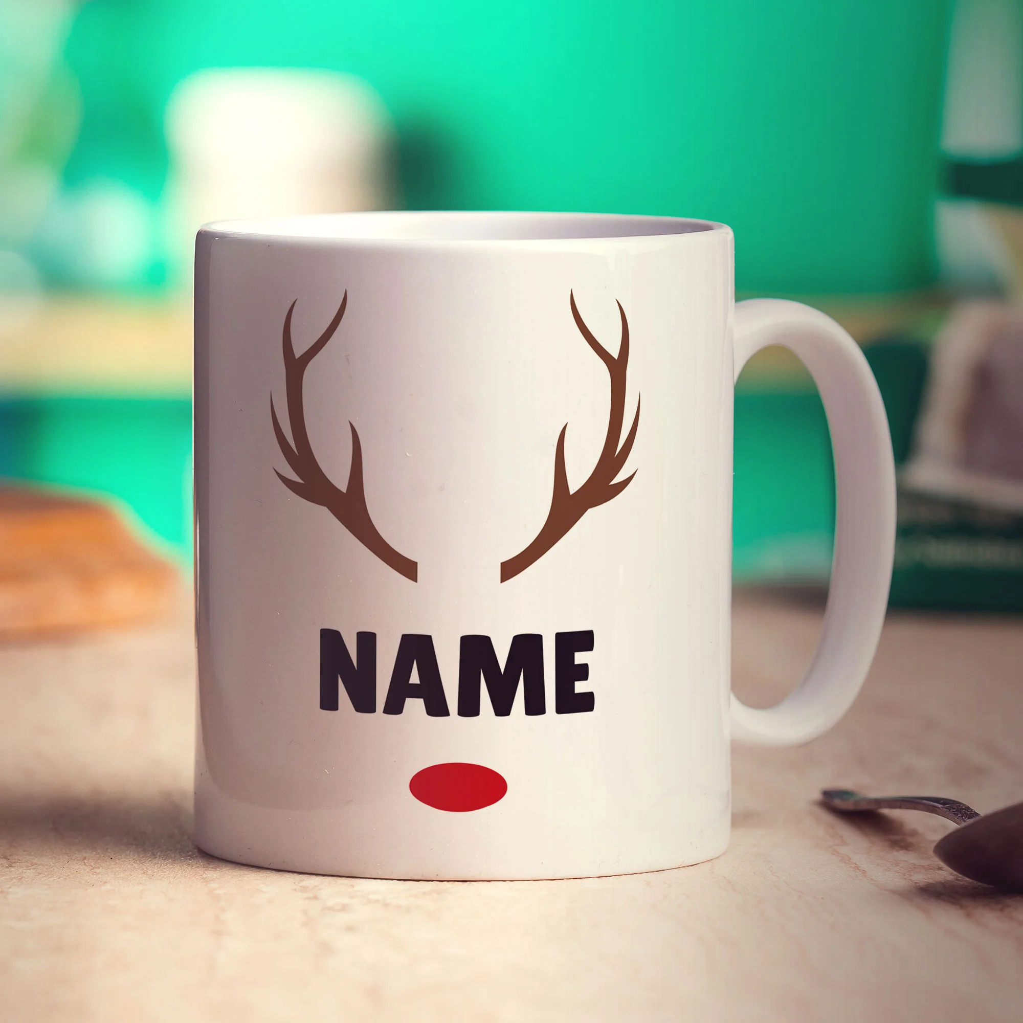 Christmas Rudolph Name Mug - Image 3