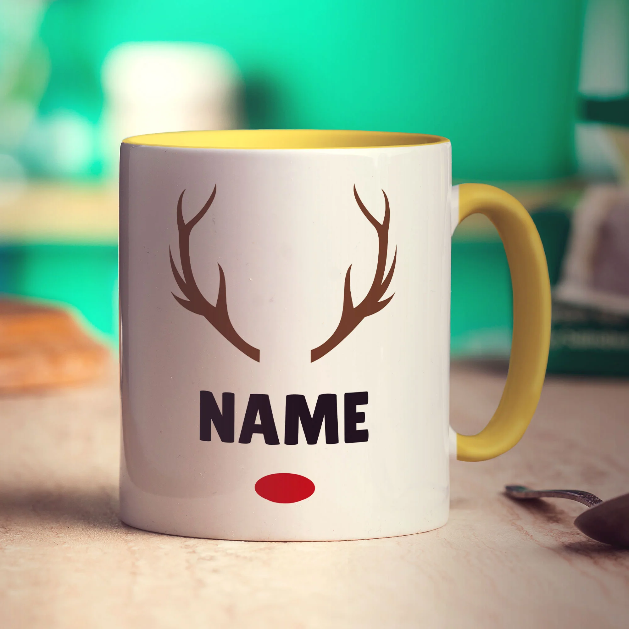 Christmas Rudolph Name Mug - Image 5