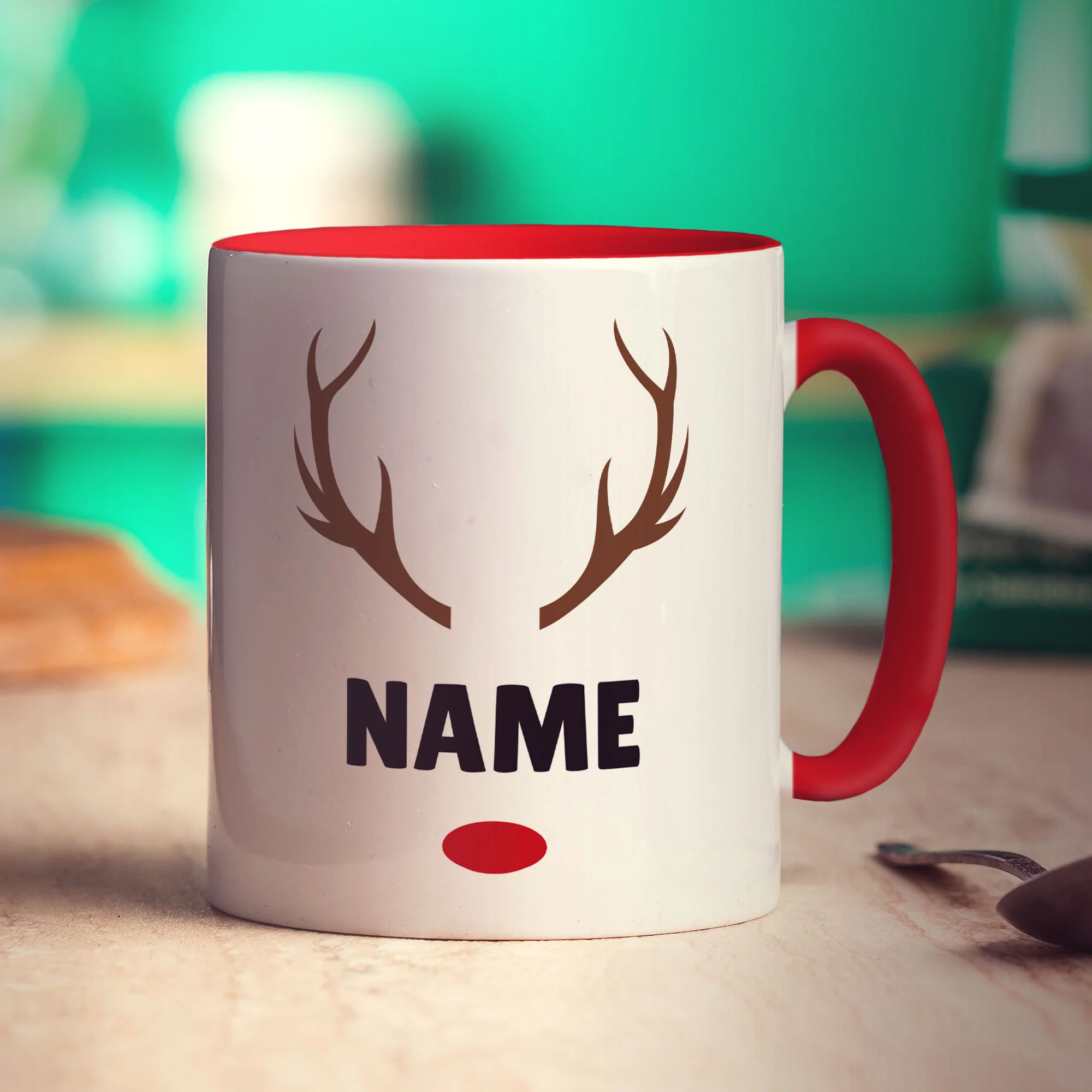 Christmas Rudolph Name Mug - Image 7