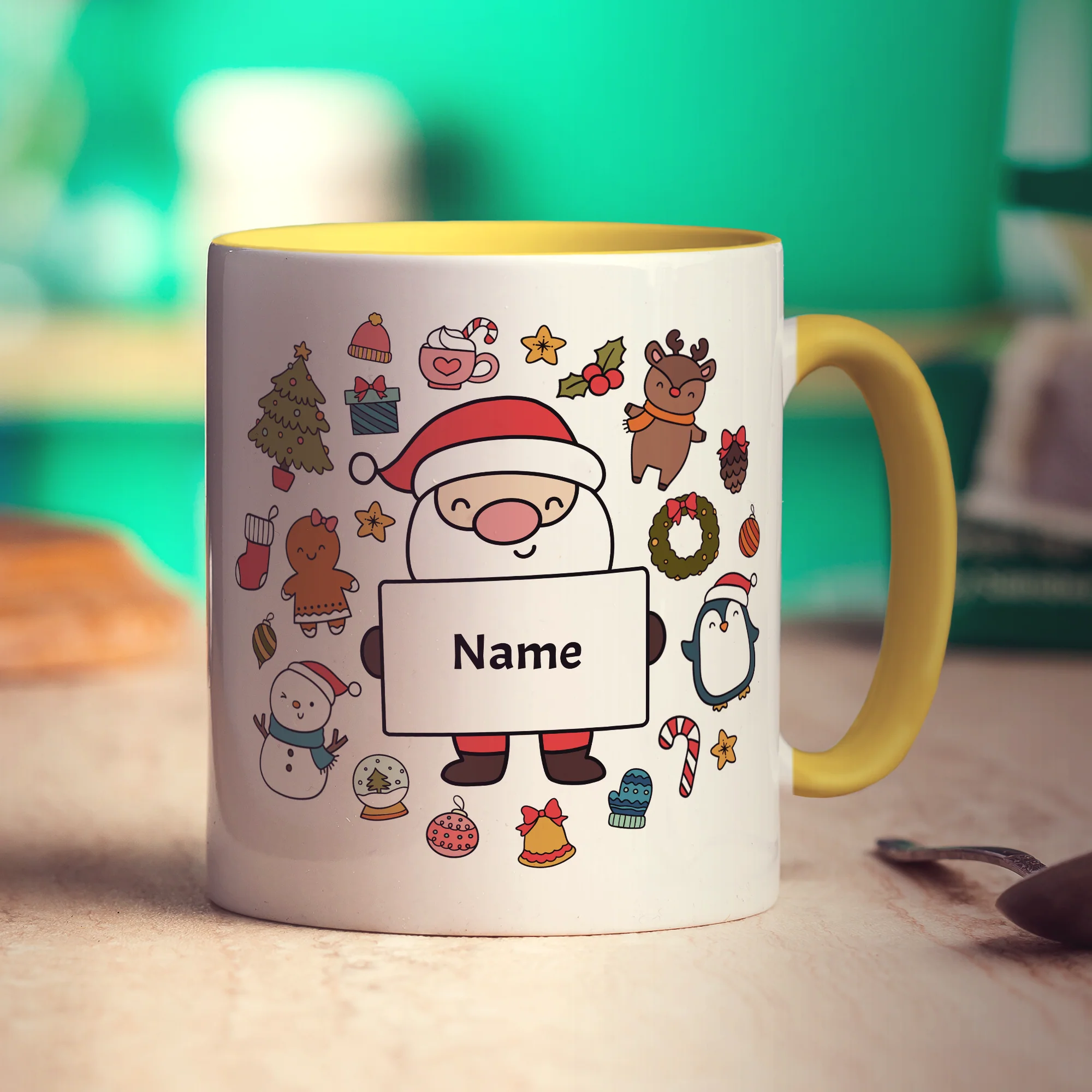 Christmas Santa Sign Name Mug - Image 5
