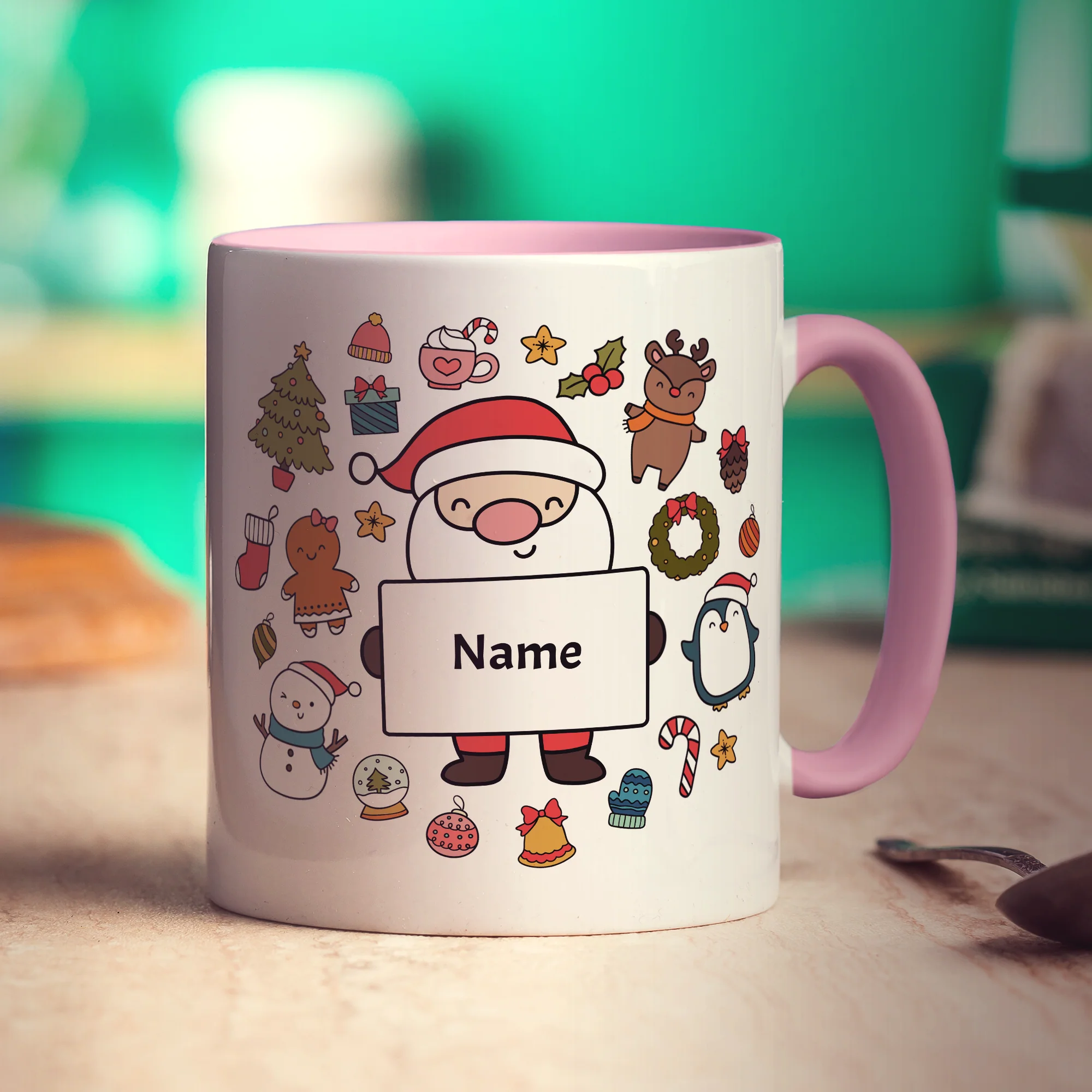 Christmas Santa Sign Name Mug - Image 8