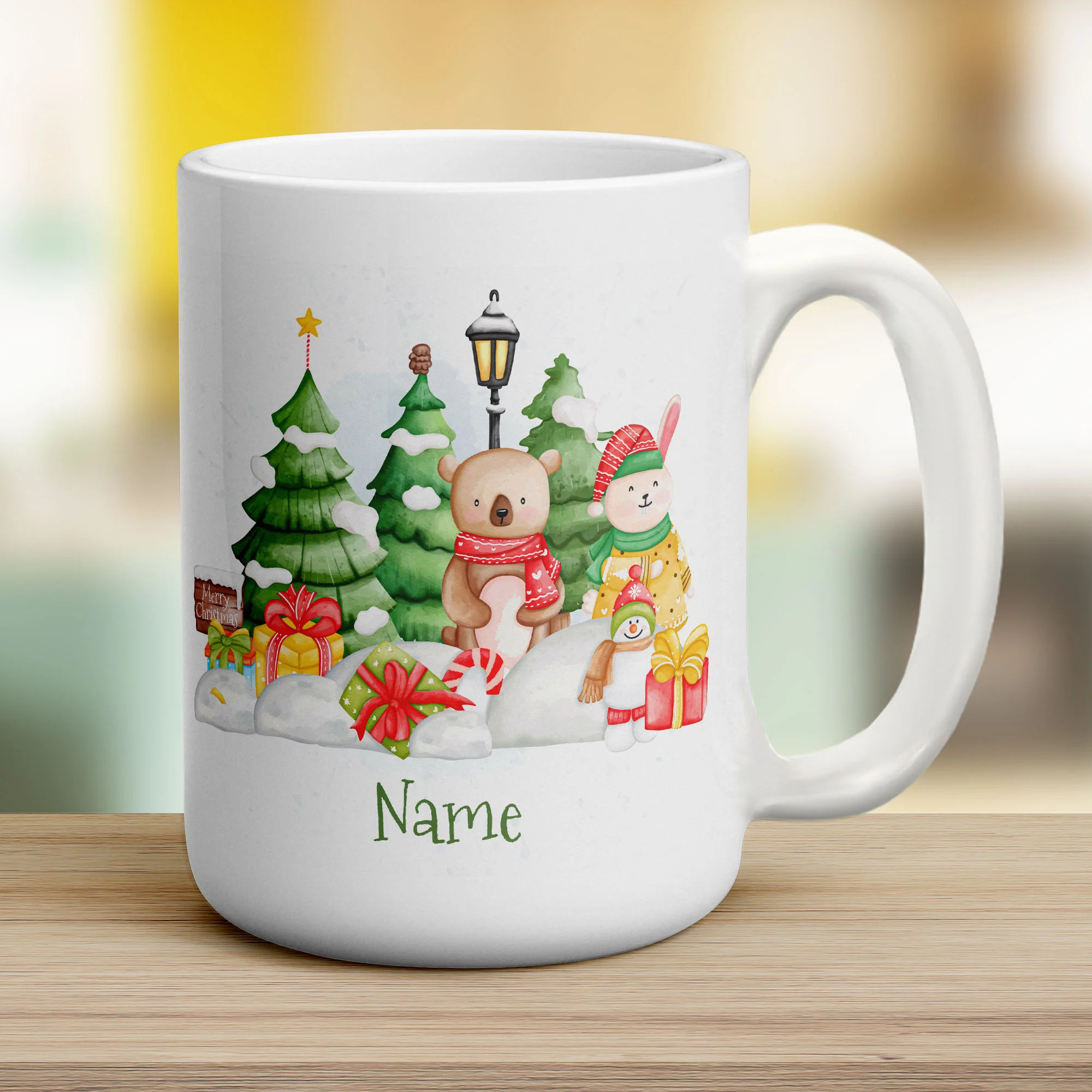 Christmas Scene Mug - Add Any Name - Image 11