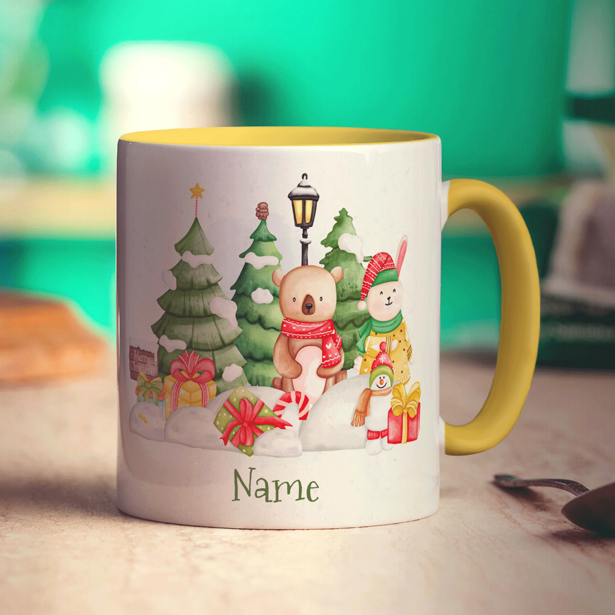 Christmas Scene Mug - Add Any Name - Image 4