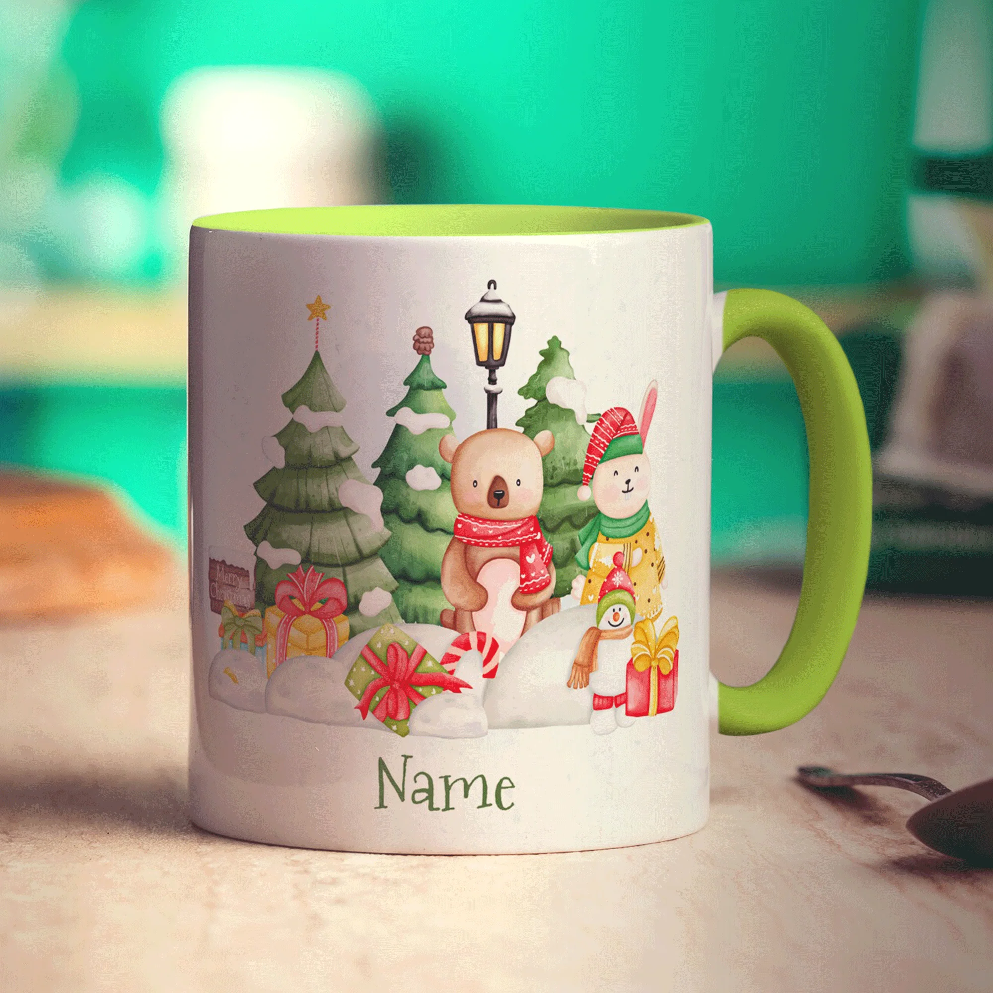 Christmas Scene Mug - Add Any Name - Image 6