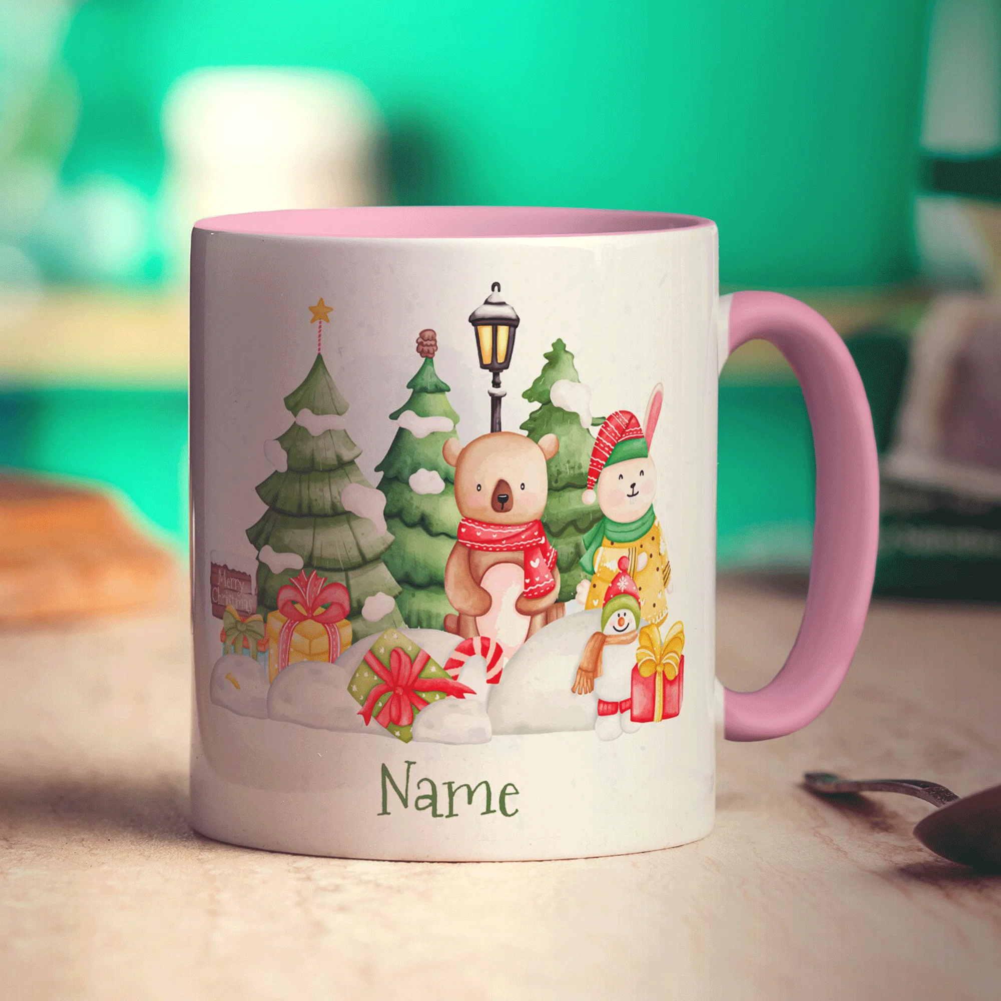 Christmas Scene Mug - Add Any Name - Image 8