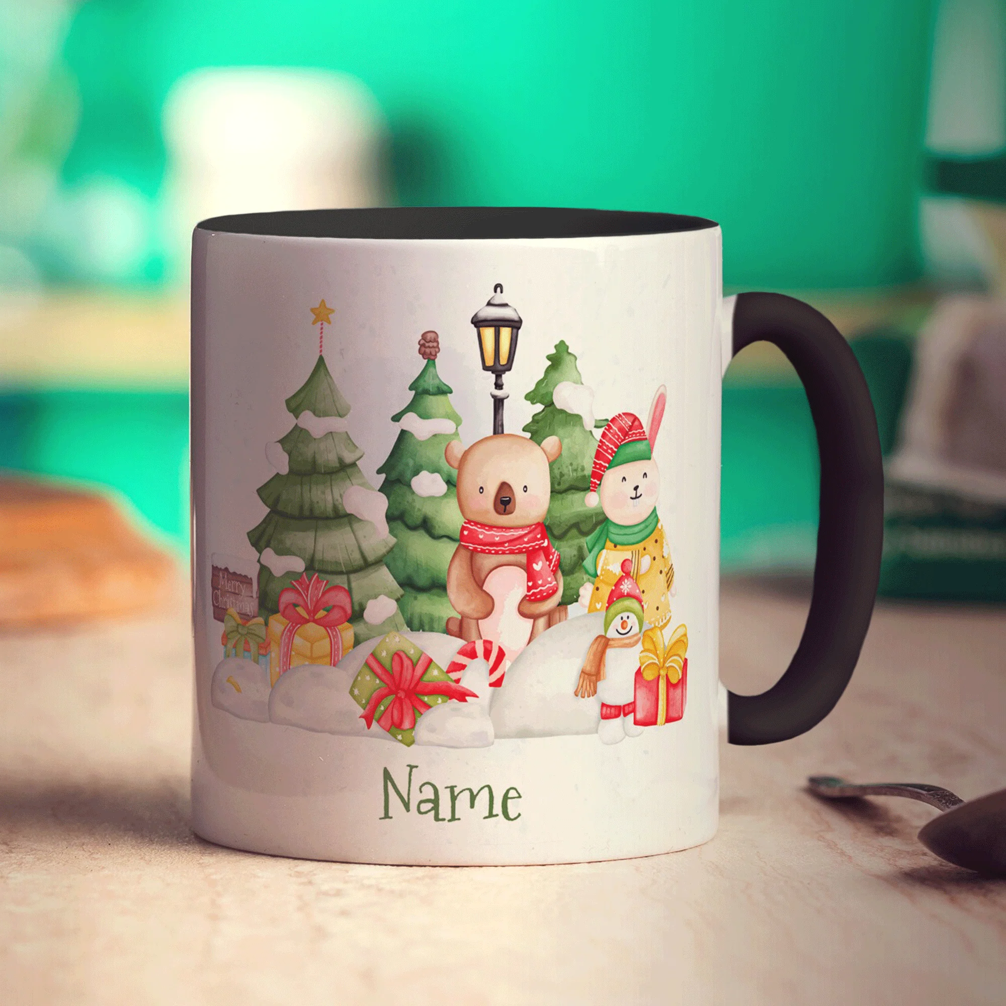 Christmas Scene Mug - Add Any Name - Image 9