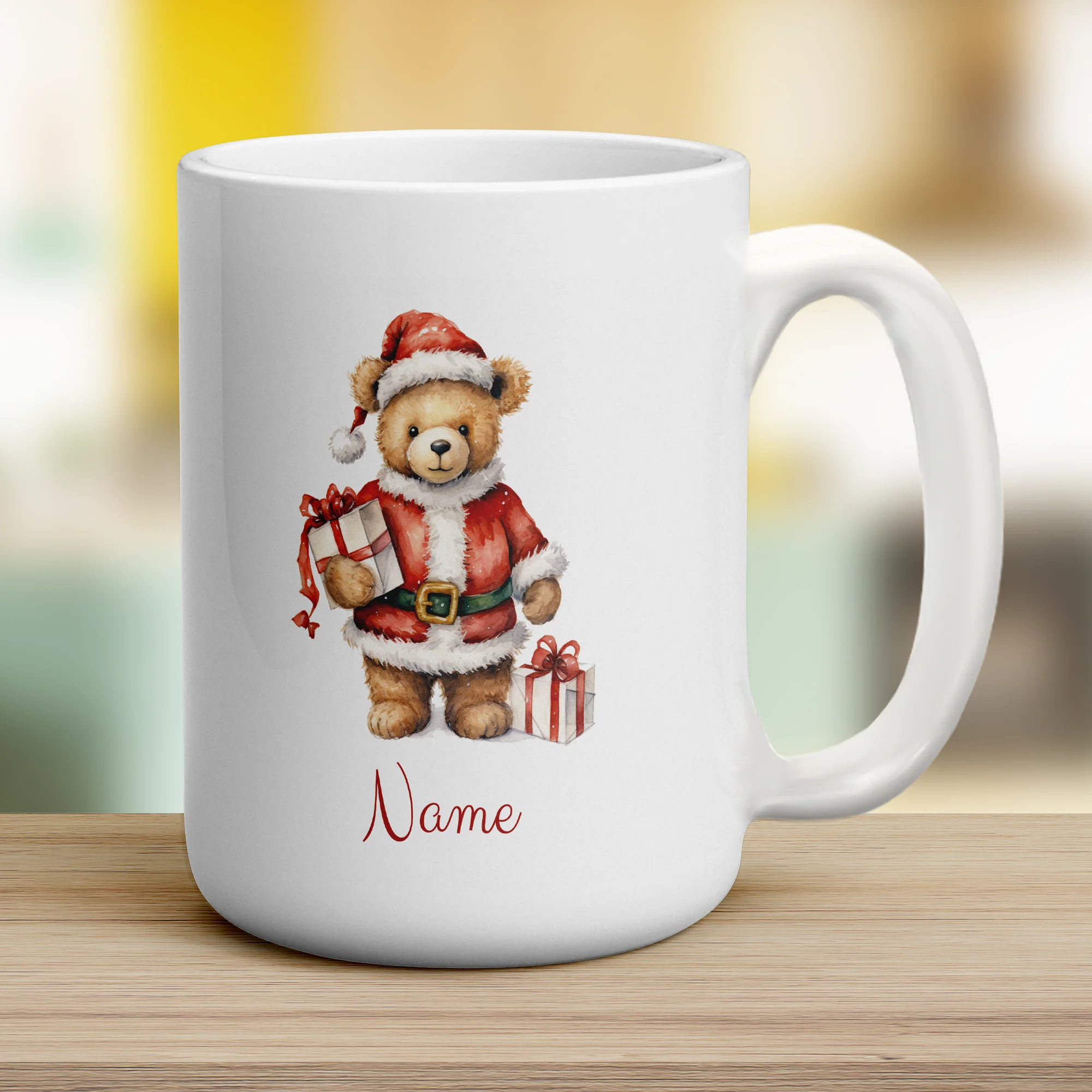 Christmas Teddy Bear Name Mug - Image 11