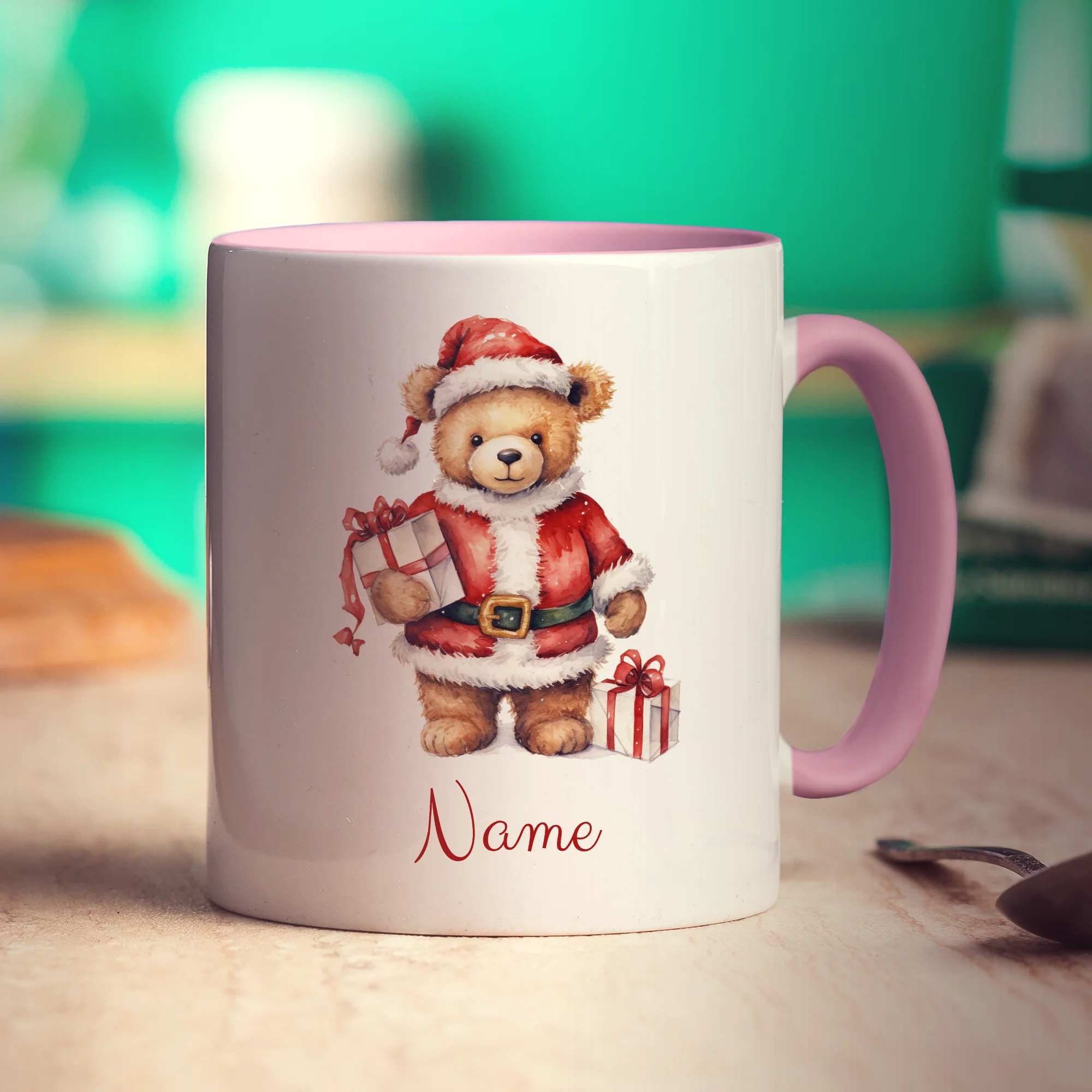 Christmas Teddy Bear Name Mug - Image 8