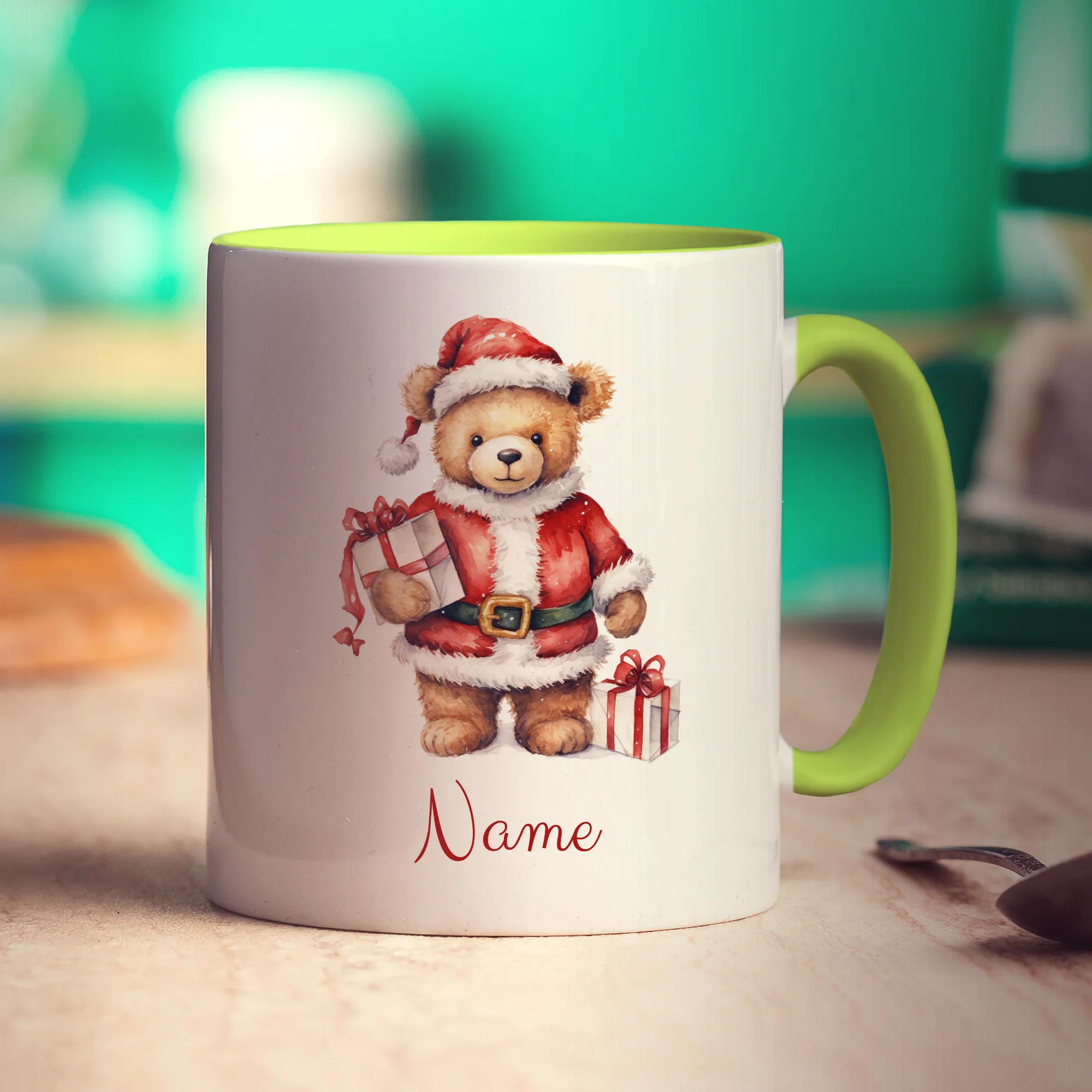 Christmas Teddy Bear Name Mug - Image 9