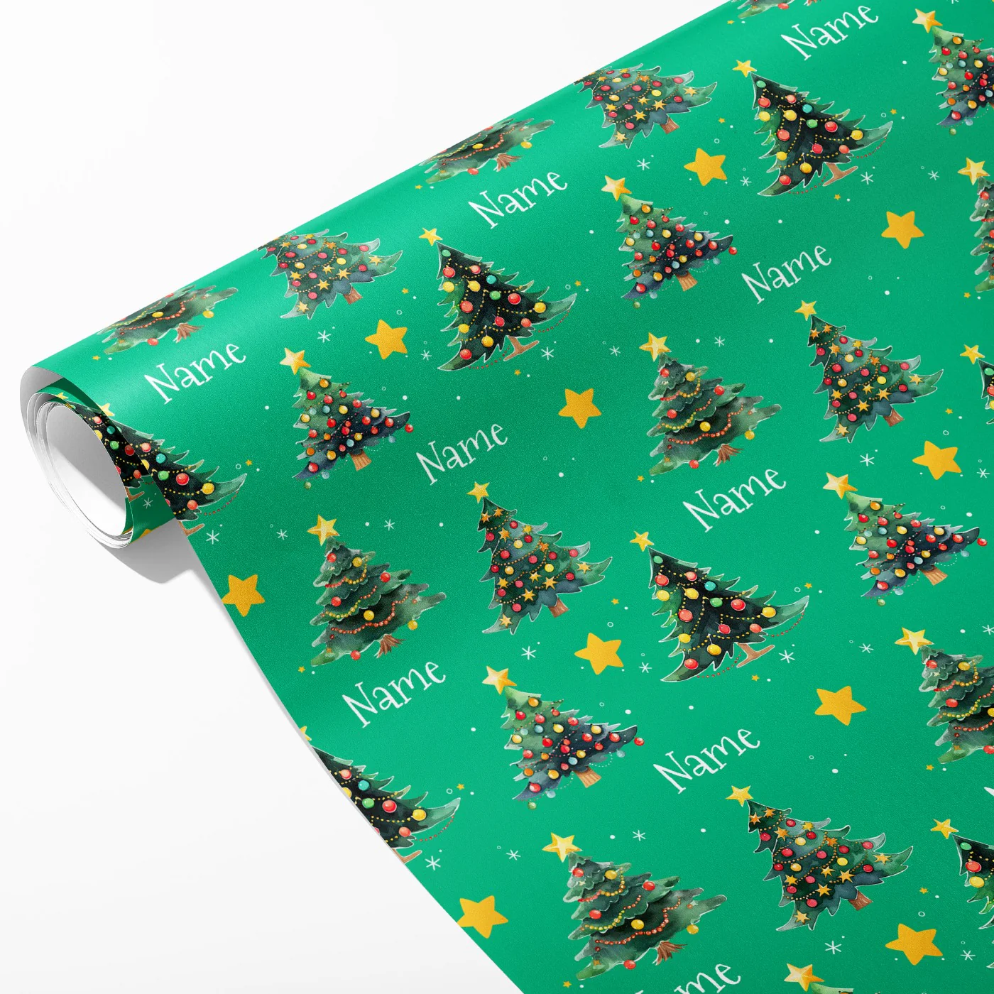 Christmas Tree Name Wrapping Paper - Image 2